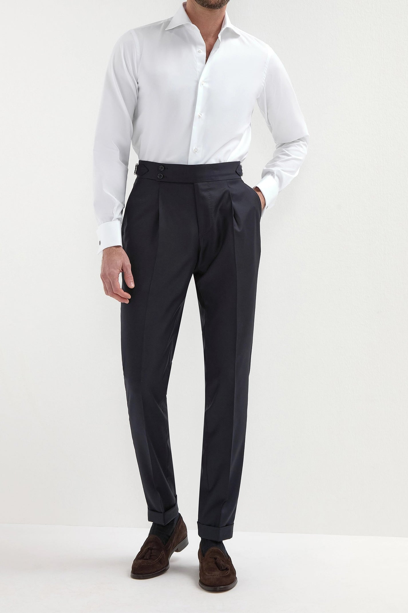 Camicia bianca con polso doppio - Made in Italy