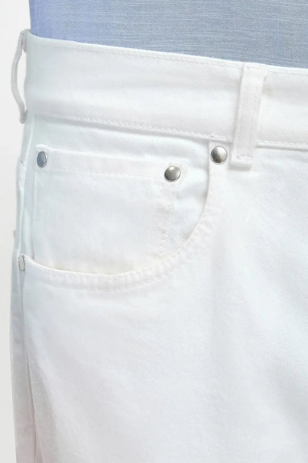 White straight jeans - Candiani cotton - Made in Italy