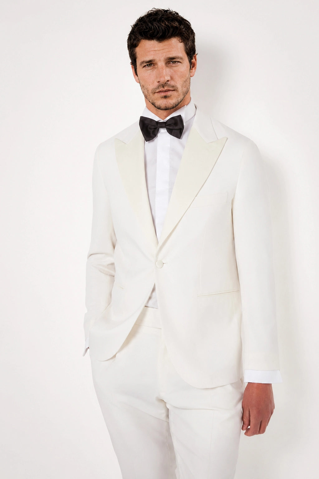 Men Pini Parma white tuxedo made in italy in wool 