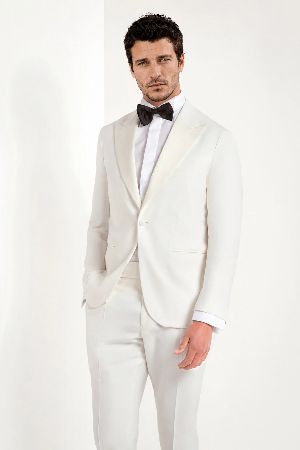 Men Pini Parma white tuxedo made in italy in wool 