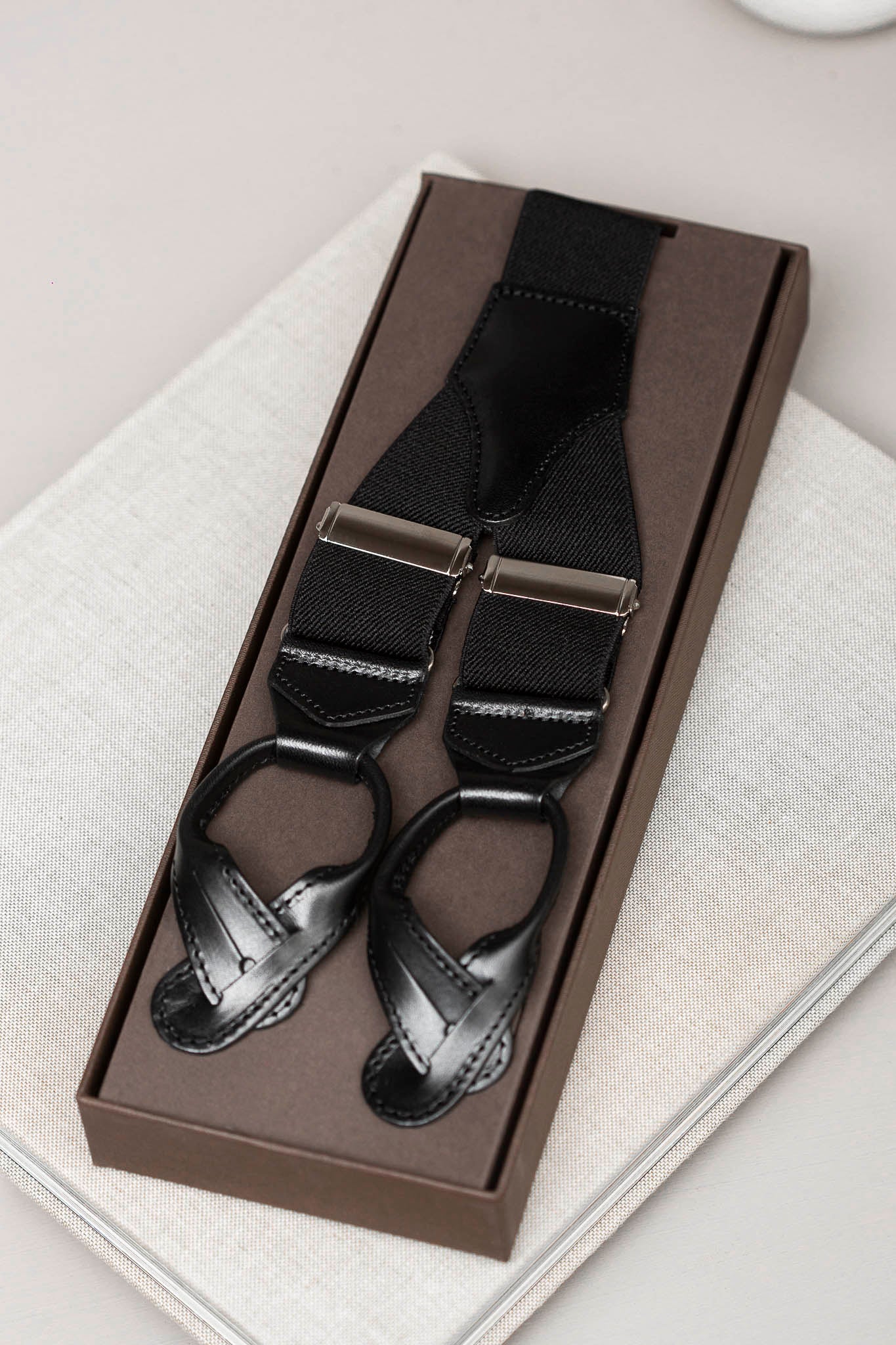 Black suspenders - Made in Italy