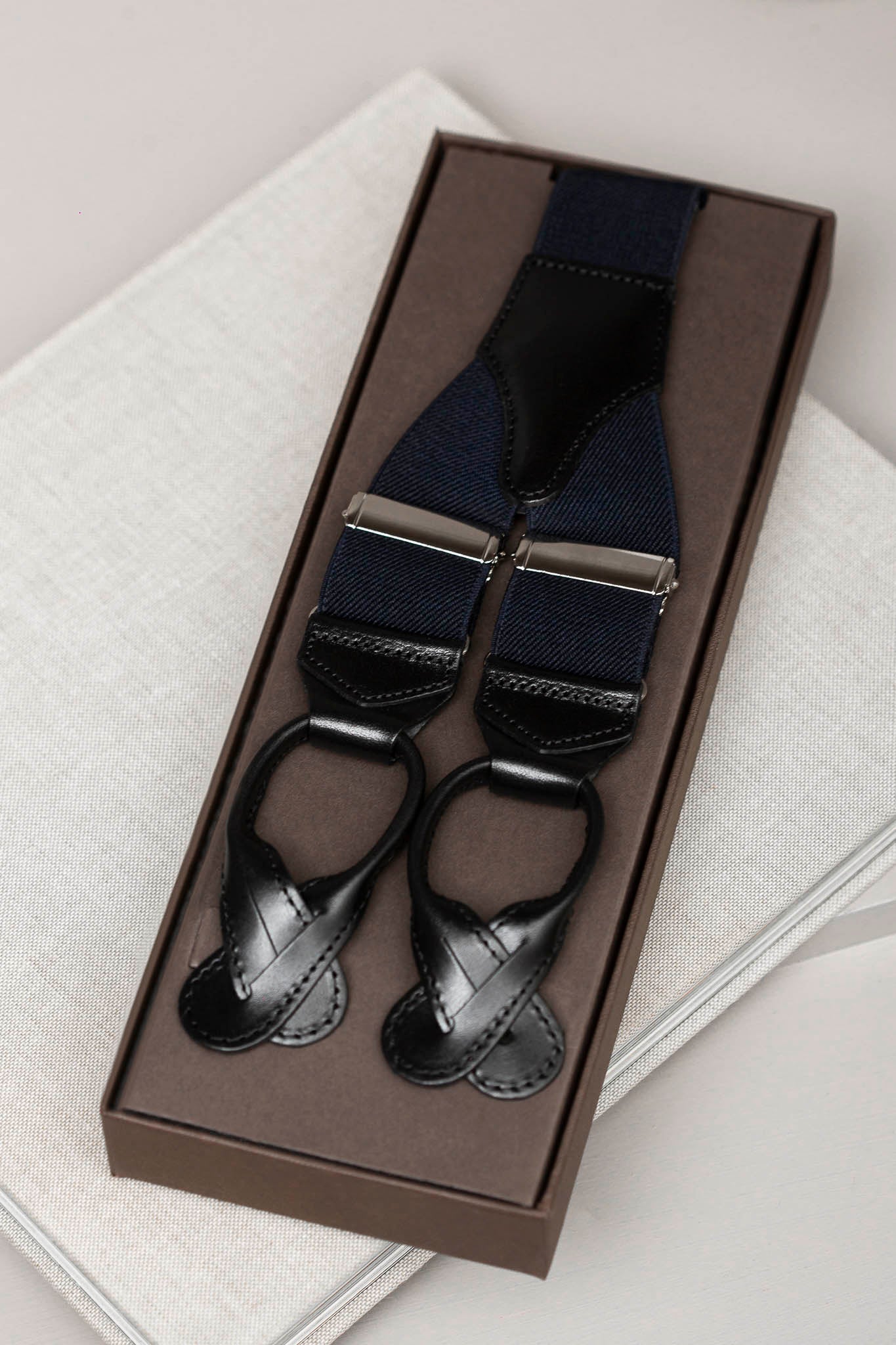 Blue suspenders - Made in Italy