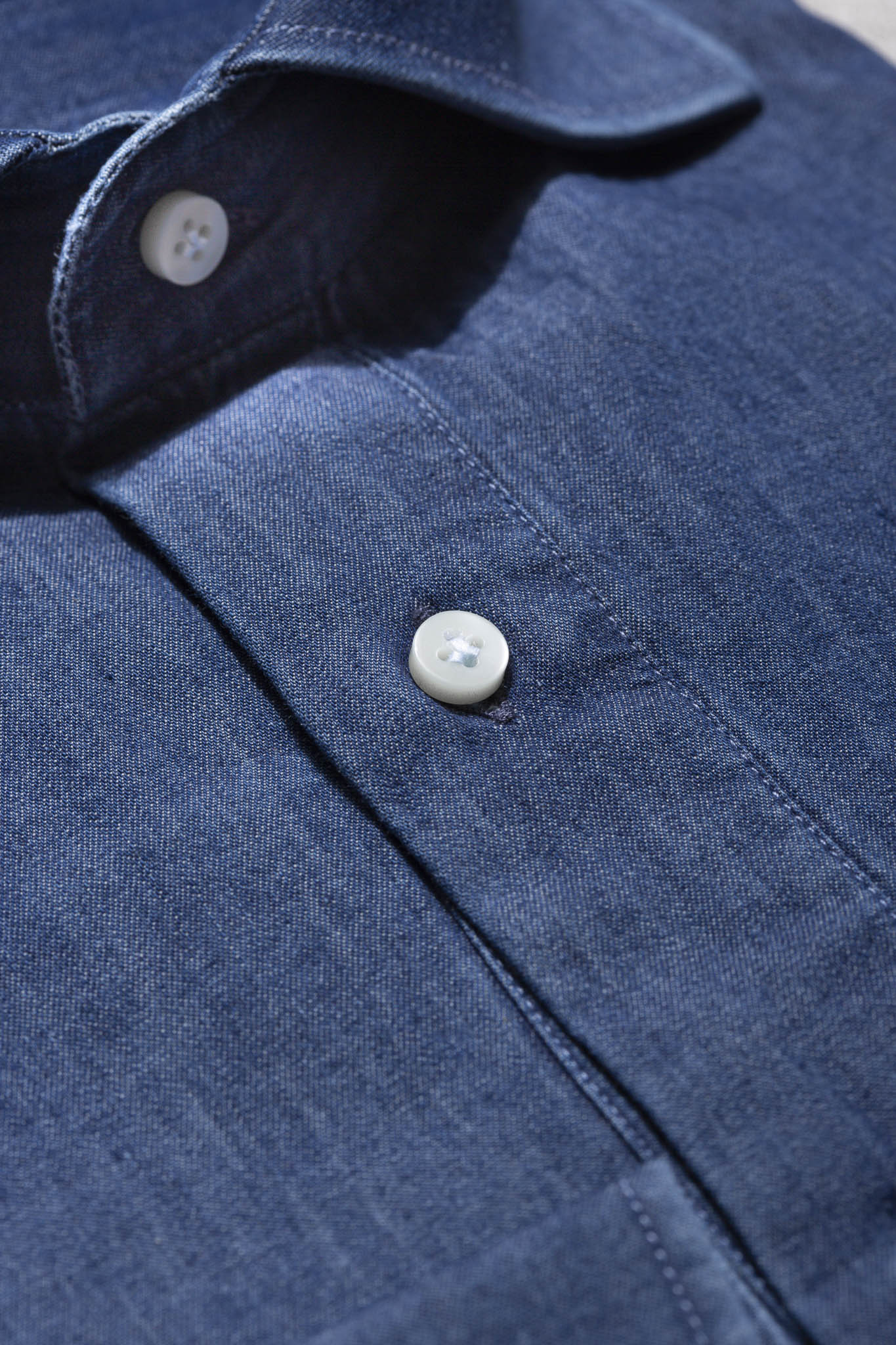 Denim popover shirt - Made in Italy