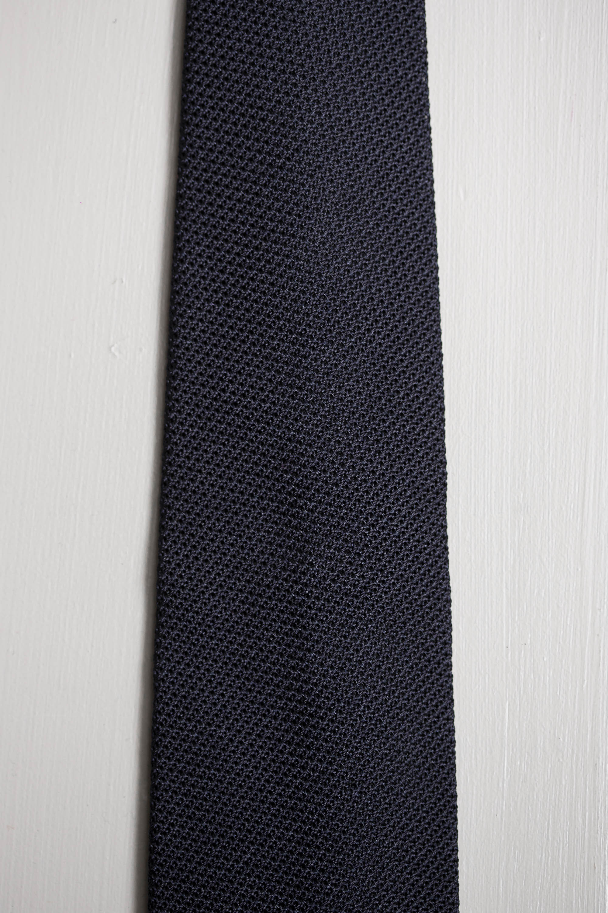 Blue grenadine silk tie - Hand Made In Italy