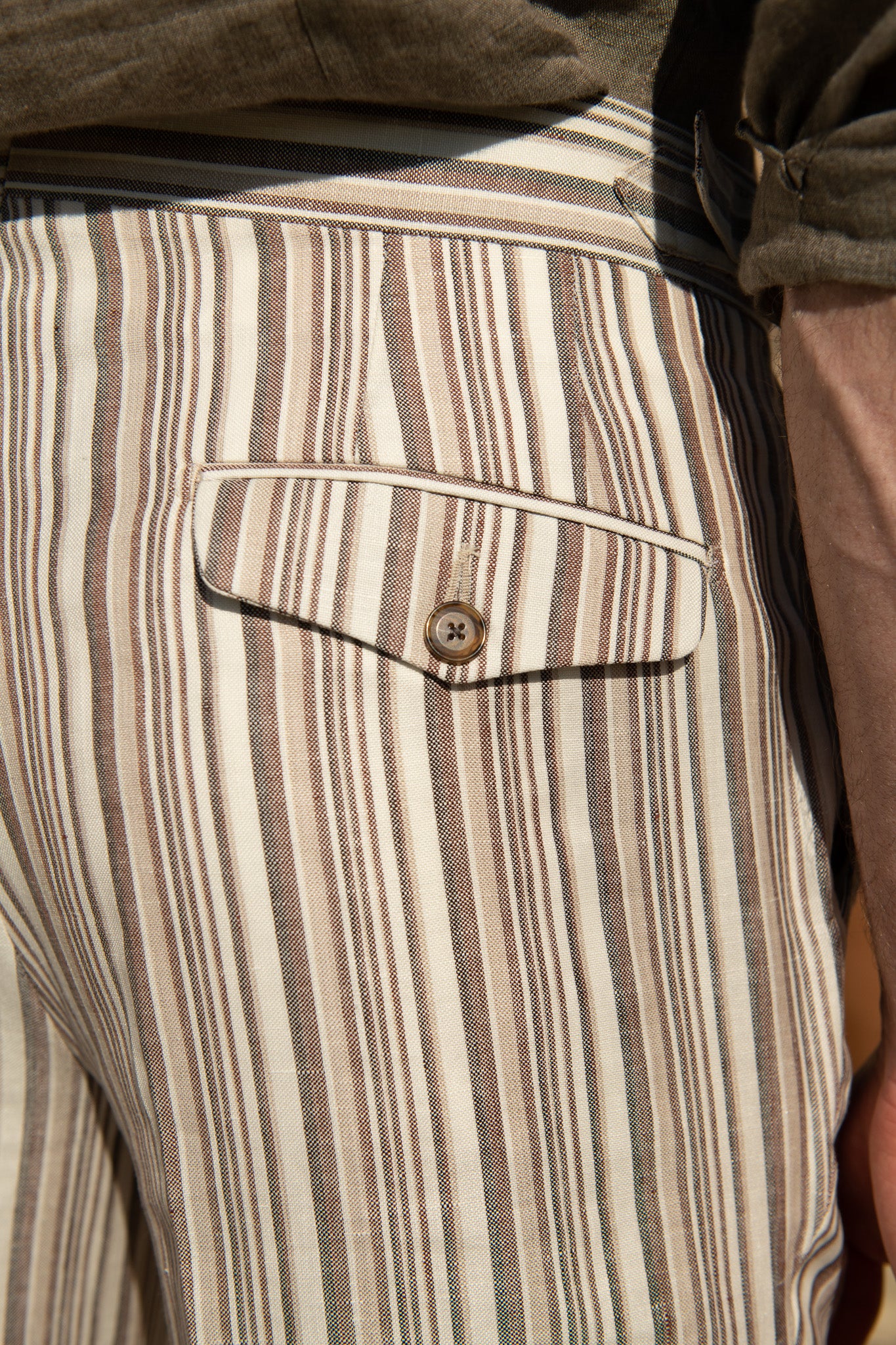 Striped linen shorts - Made in Italy