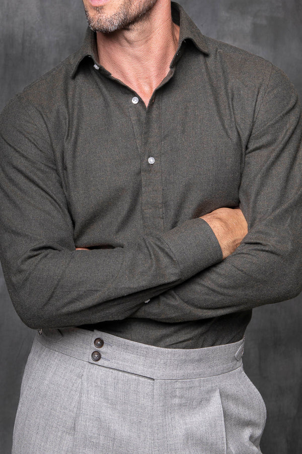  camicia in flanella, flanella italiana, camicia in flanella verde, stile italiano,popover verde, chemise en flanelle,flanelle italienne,chemise en flanelle verte ,style italien,popover verte, flannel shirt,italian flannel,green flannel shirt,italian style,green  popover