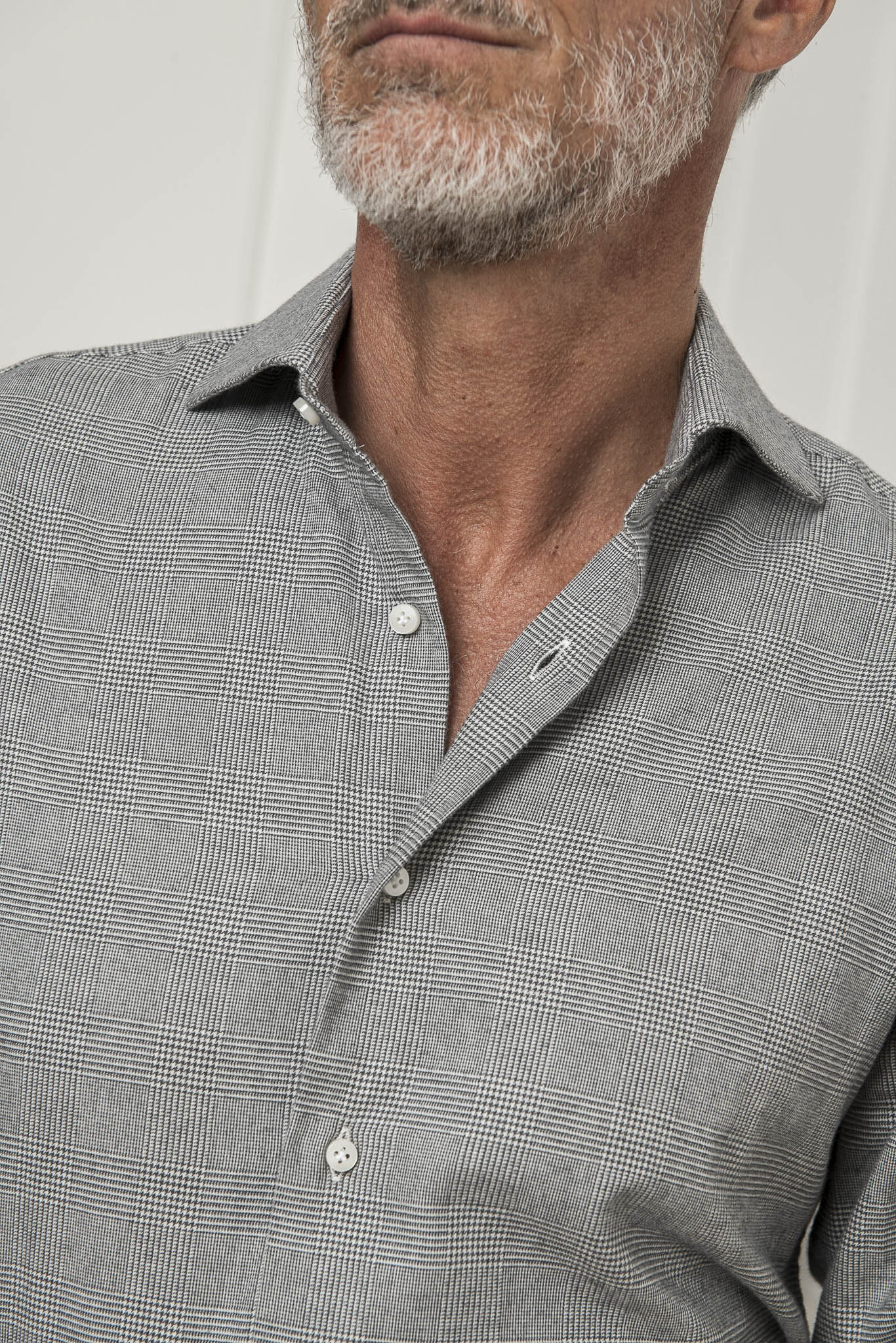 Grey Prince of Wales shirt - Made in Italy