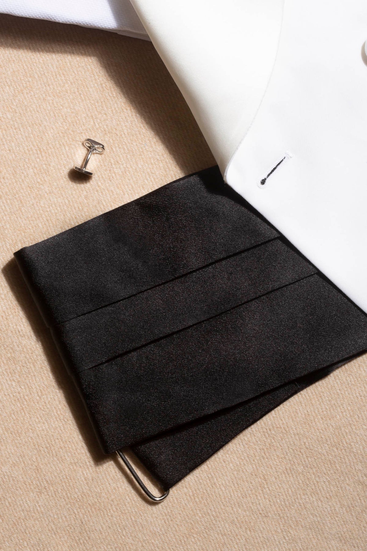 Fascia da smoking nera in seta - Made in Italy
