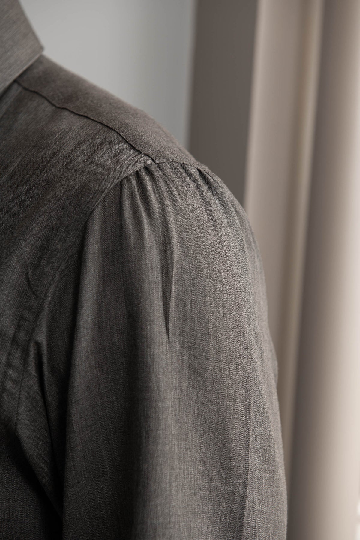 Camicia button-down grigia in cotone garzato - Made in Italy