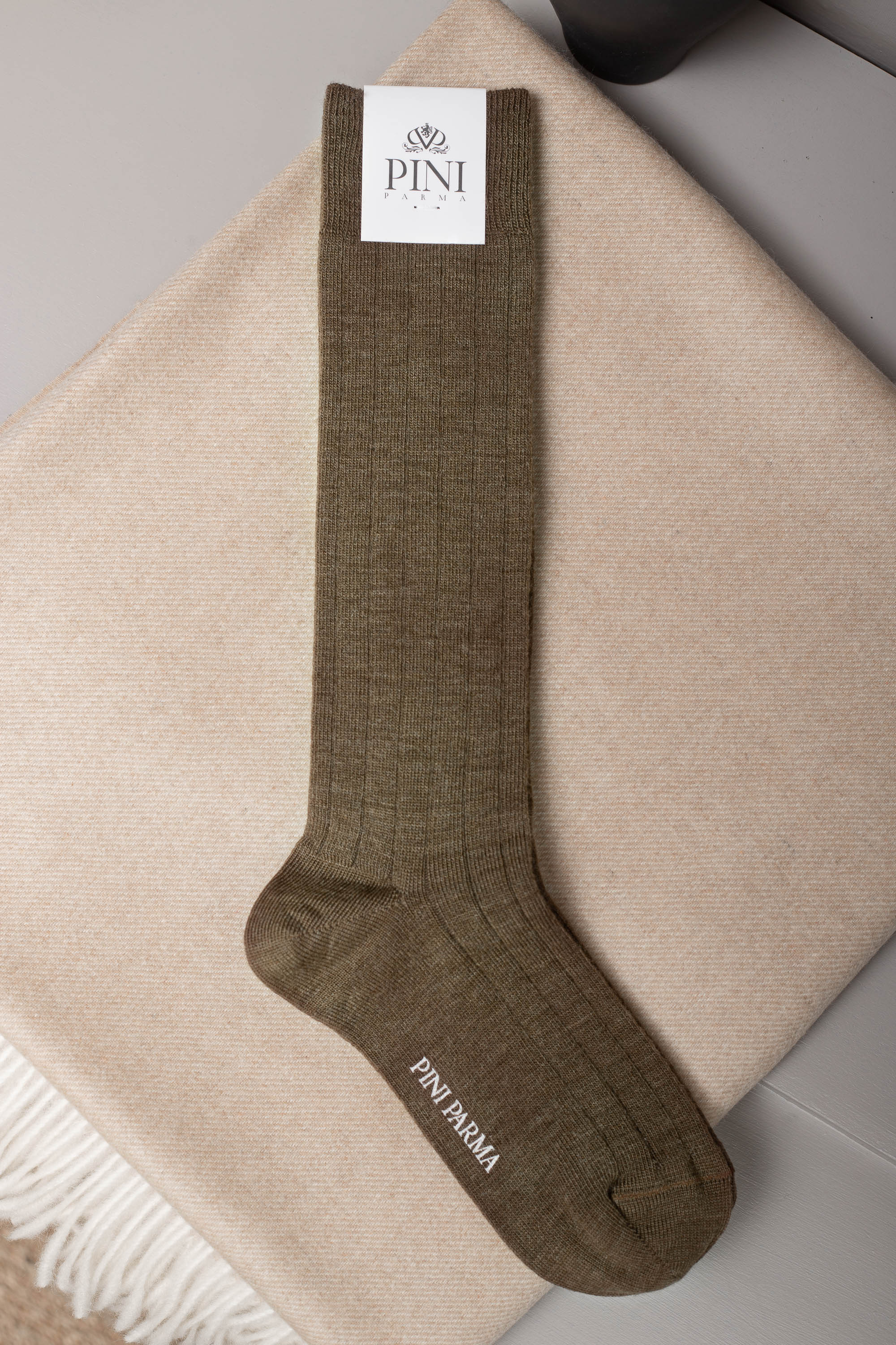Brown - Super durable Wool short socks - Made in Italy