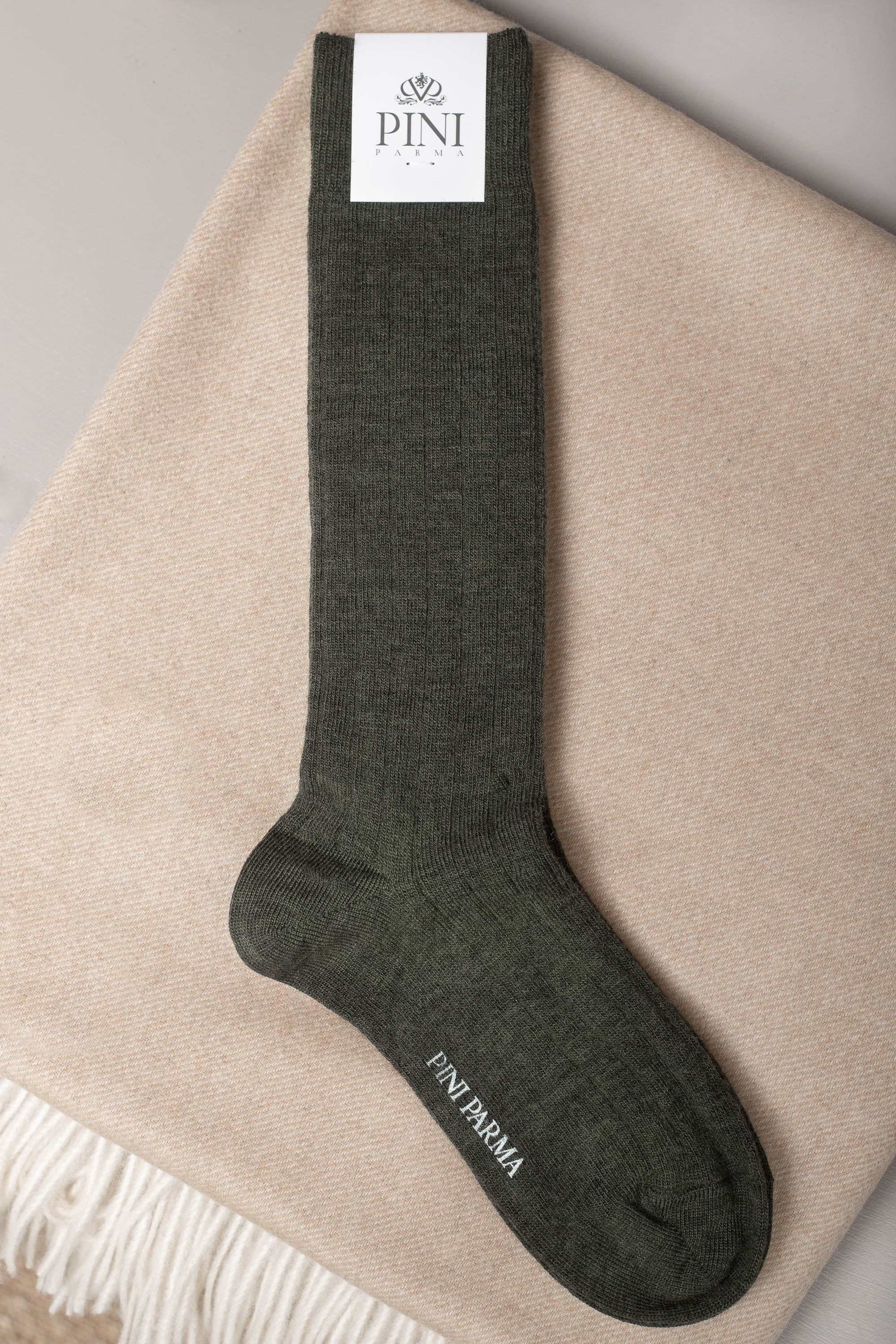 Vert - Chaussettes courtes en laine super résistantes - Made in Italy
