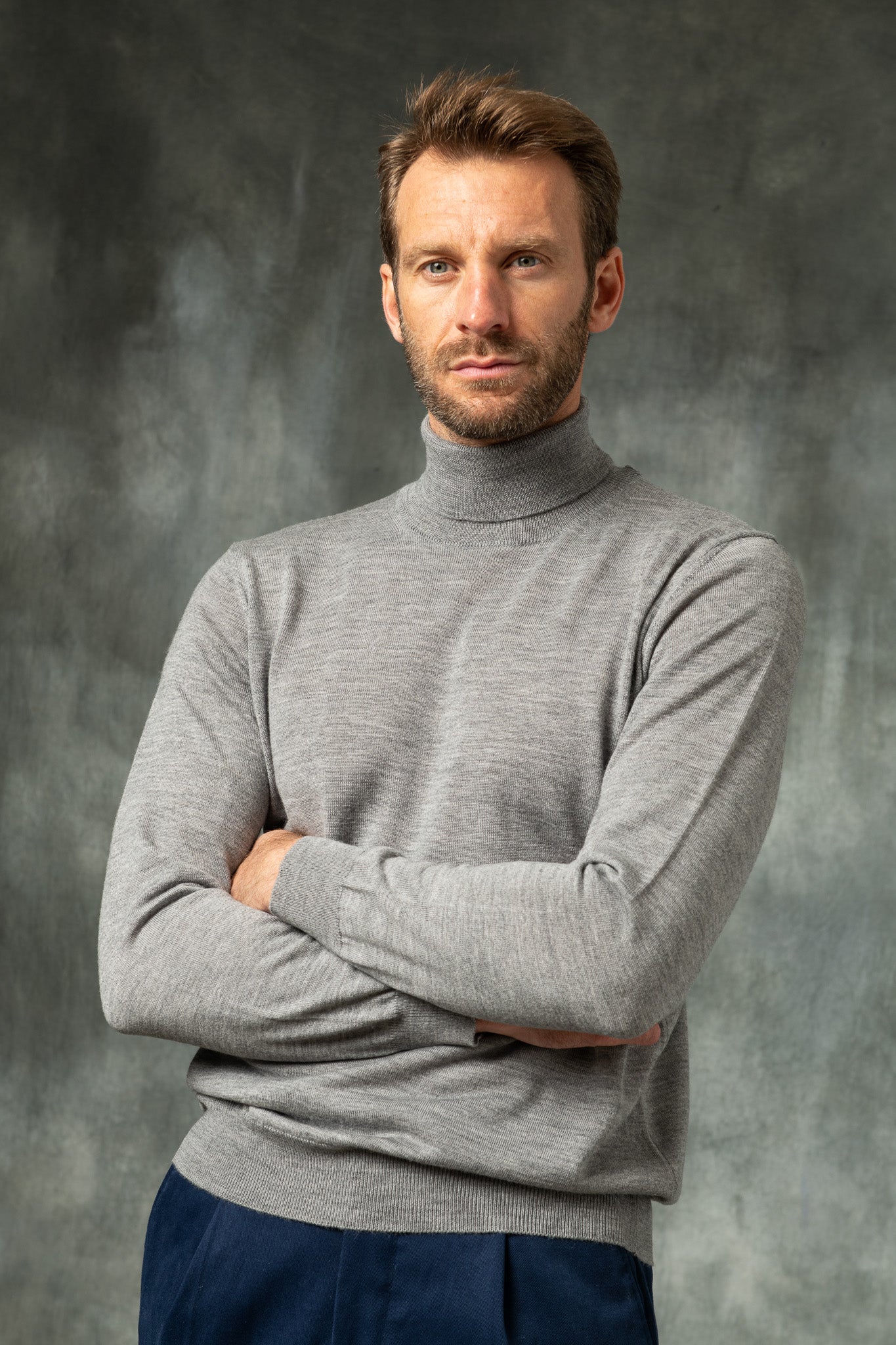 Grey Merino Turtleneck – Made in Italy