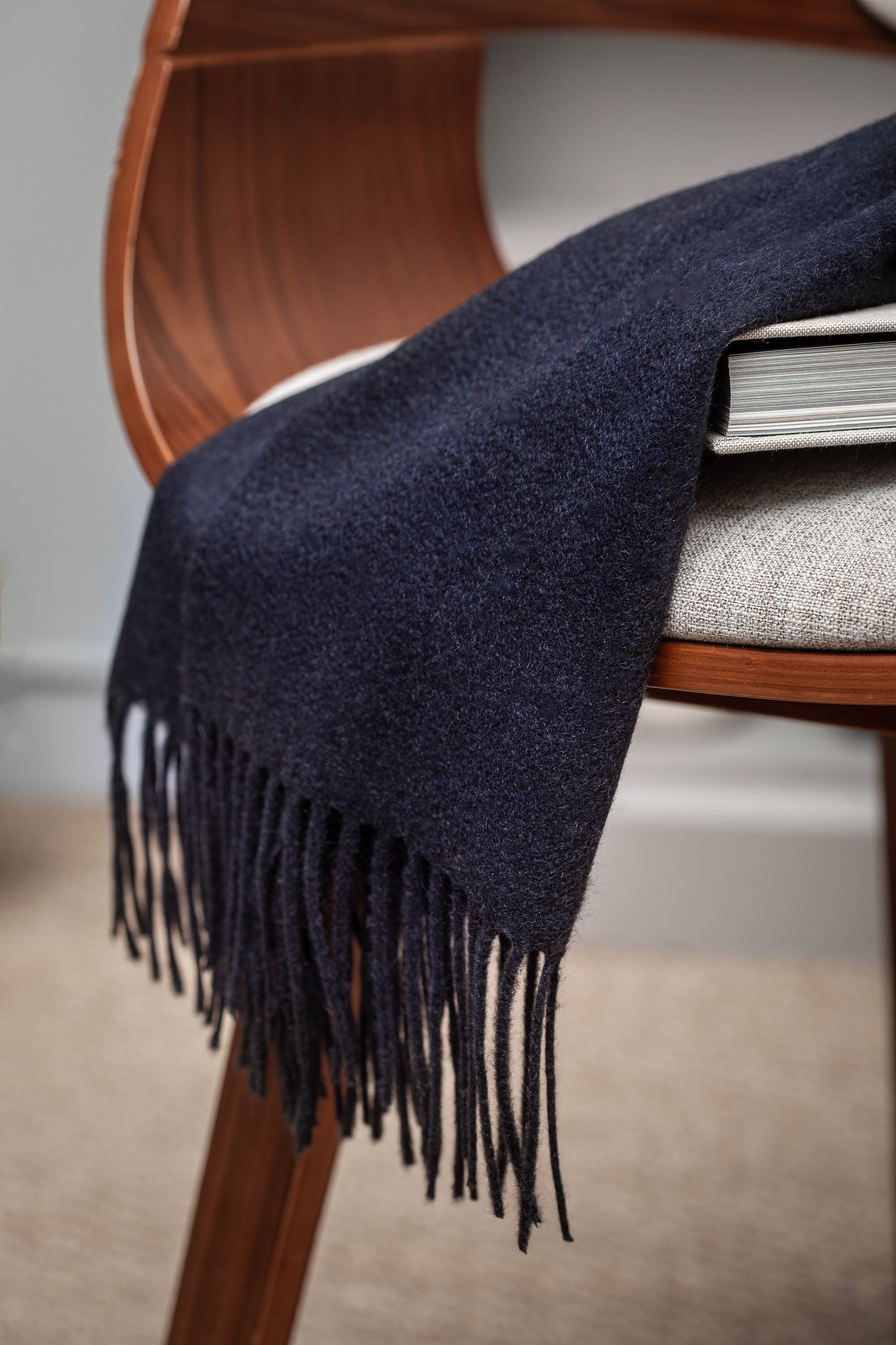 Blue cashmere scarf - Made in Italy