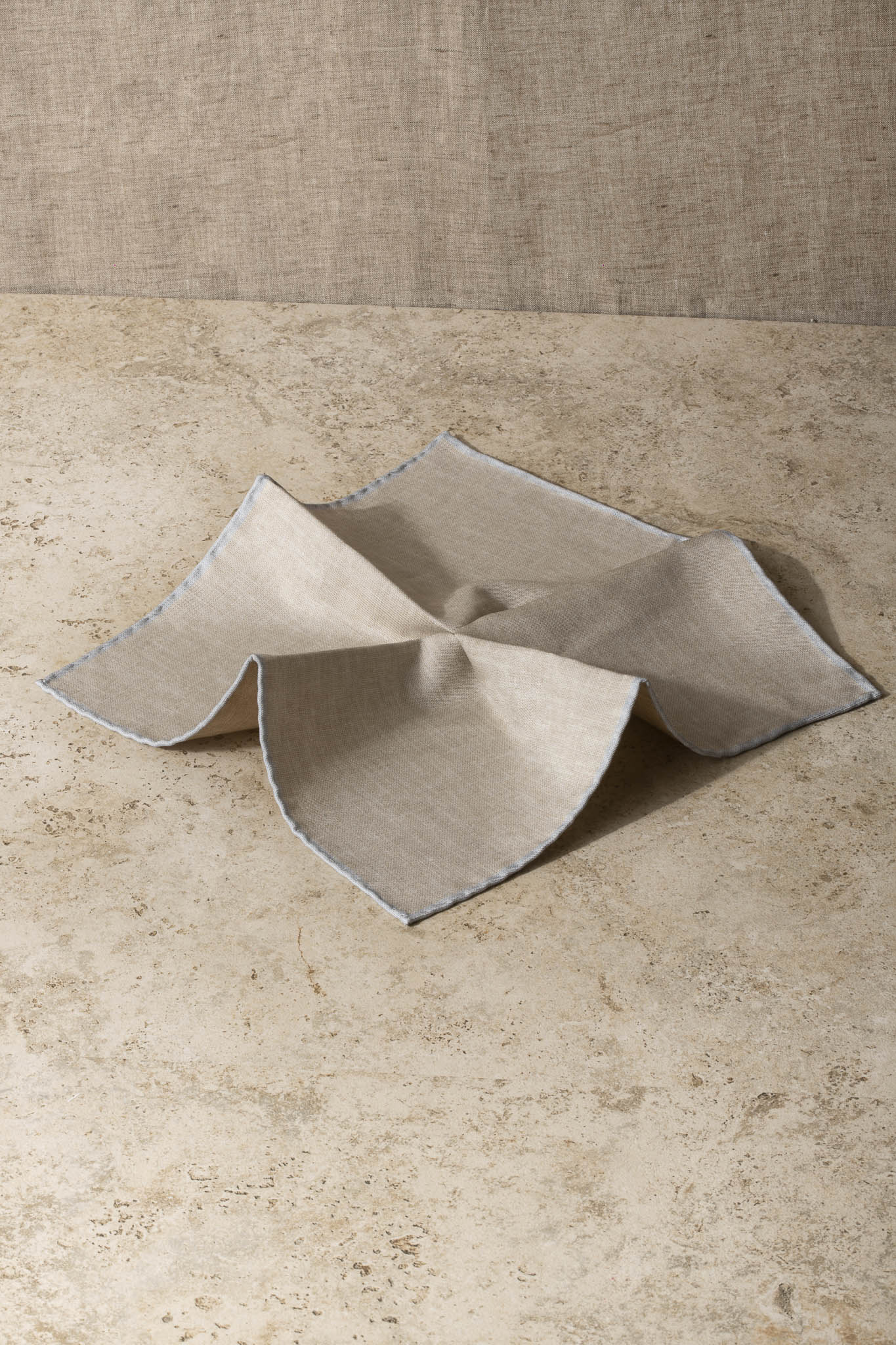 Beige reversible pocket square - Made in Italy