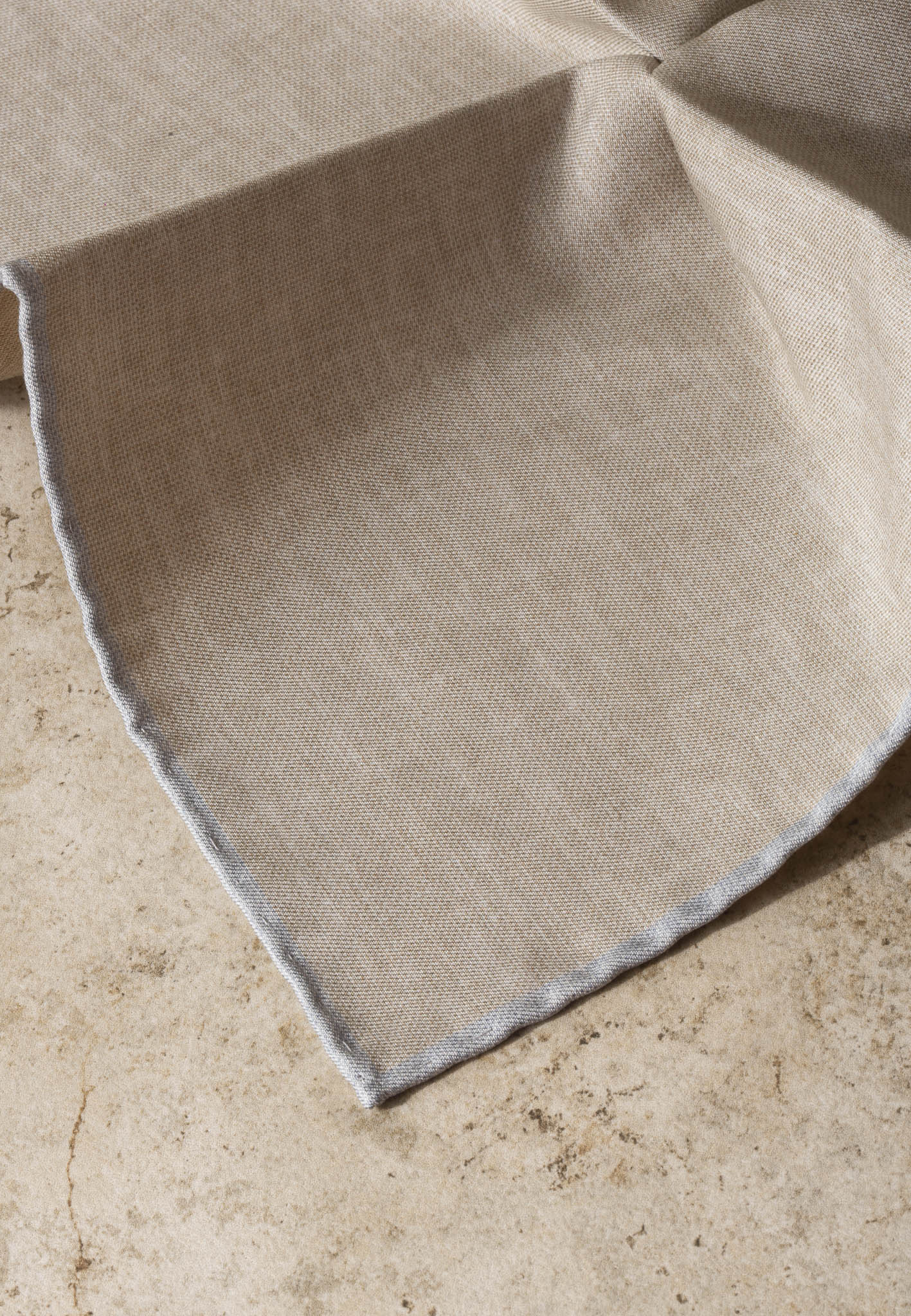 Beige reversible pocket square - Made in Italy