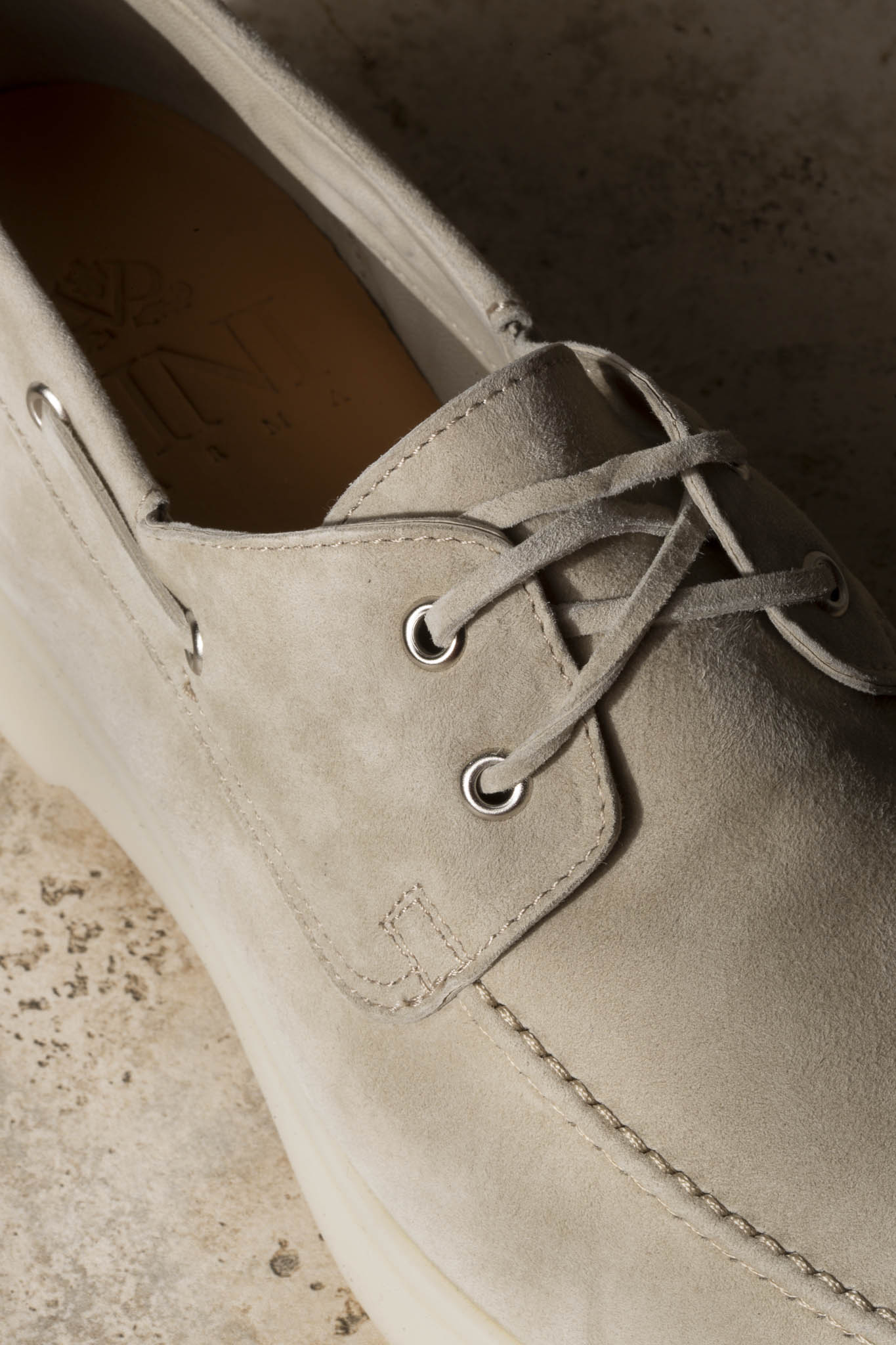 Beige suede boat shoes - Made In Italy