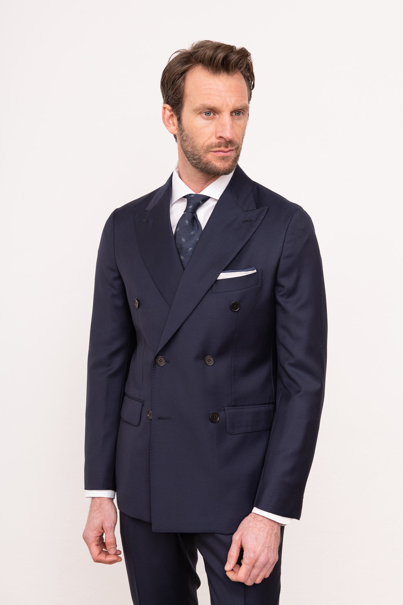 Blue double breasted suit - Made in Italy