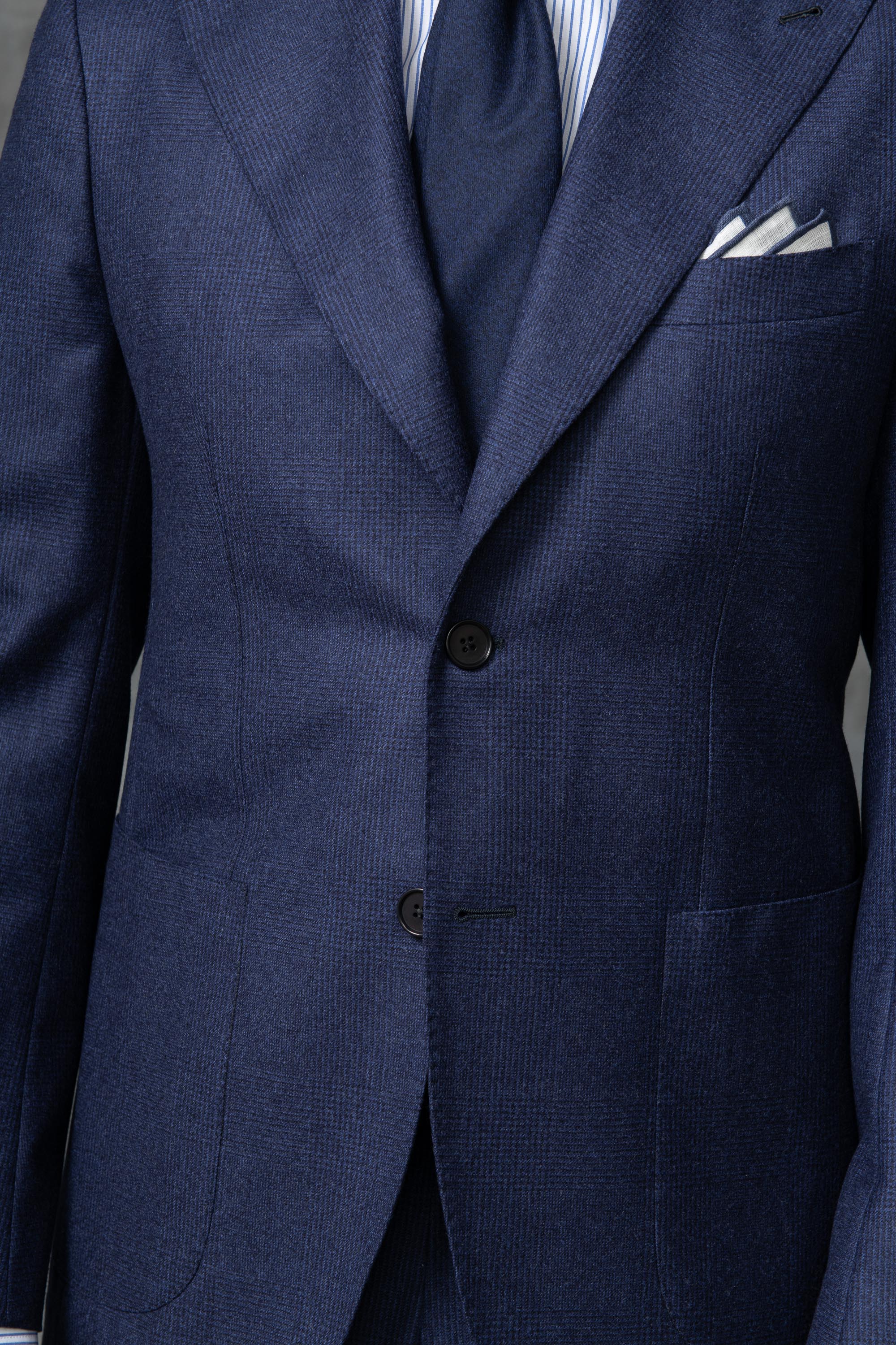Blue prince of wales suit "Soragna Capsule Collection" - Made in Italy