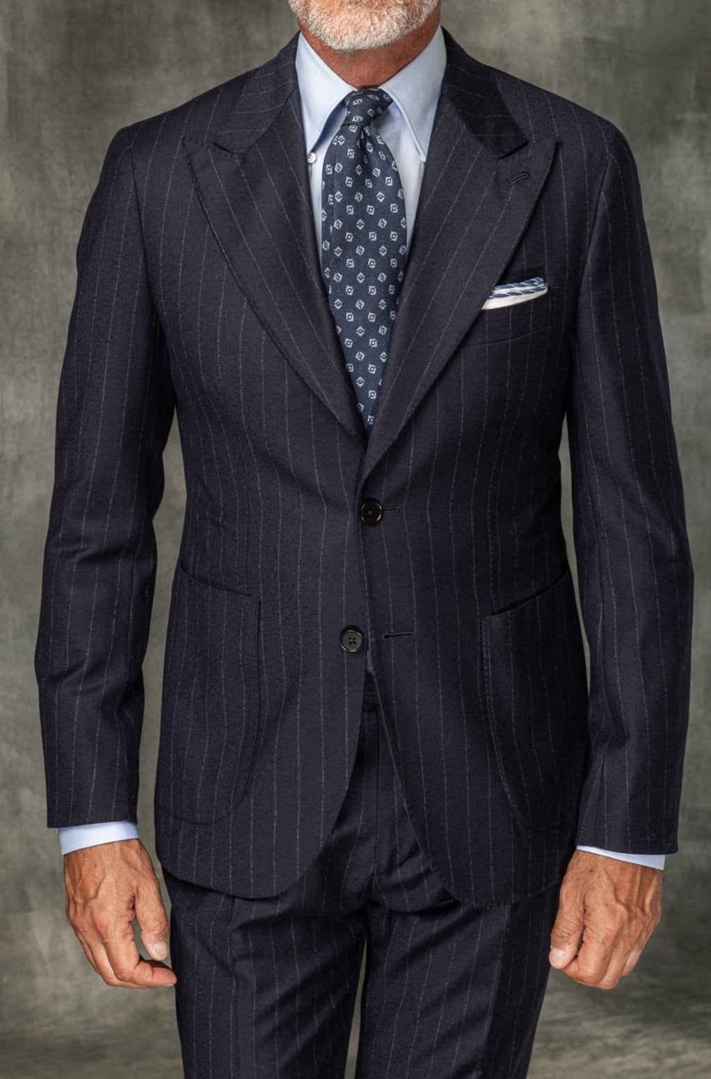 Blue striped suit "Soragna Capsule Collection" - Made in Italy