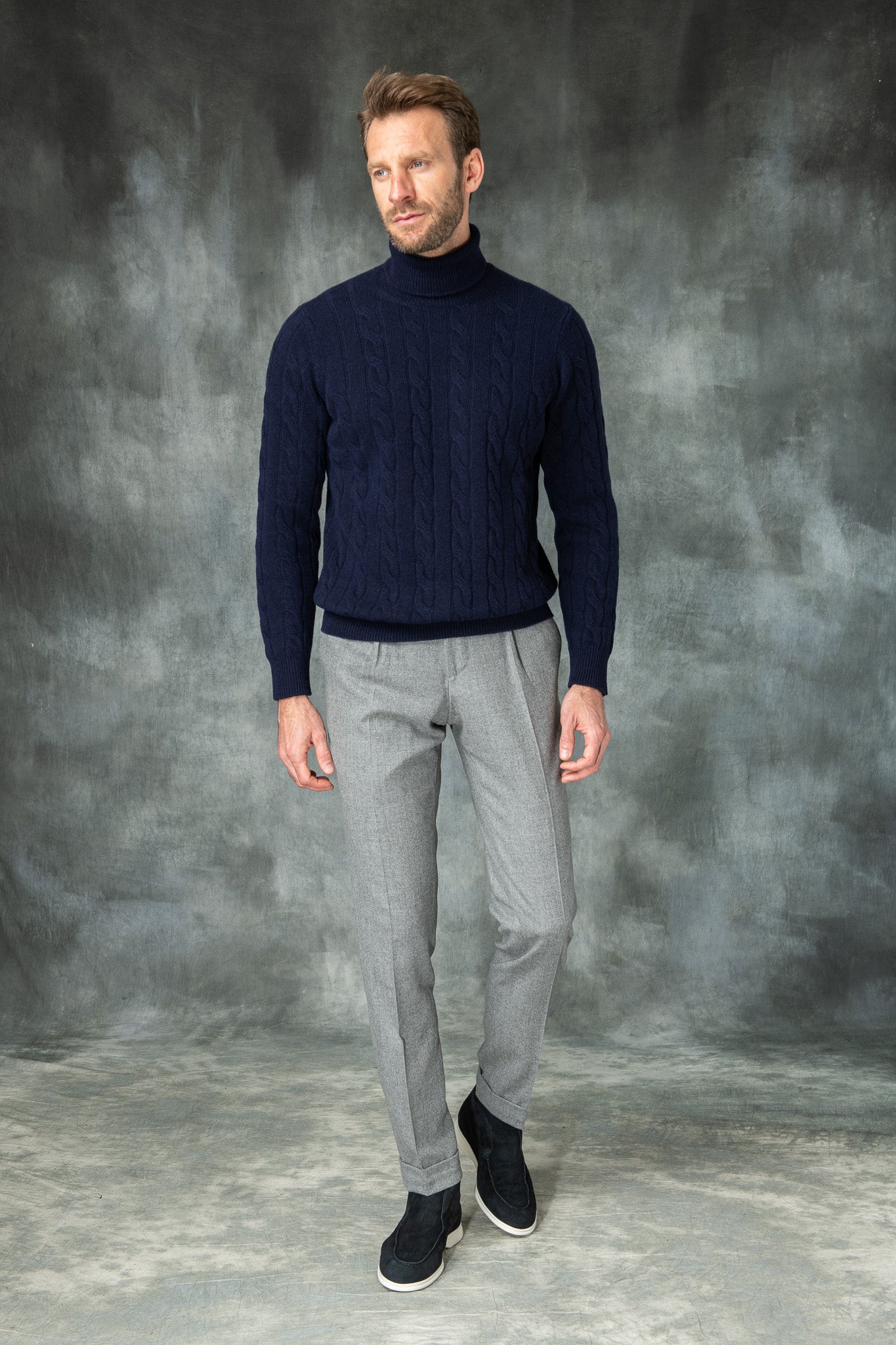 Blue turtleneck – Made in Italy