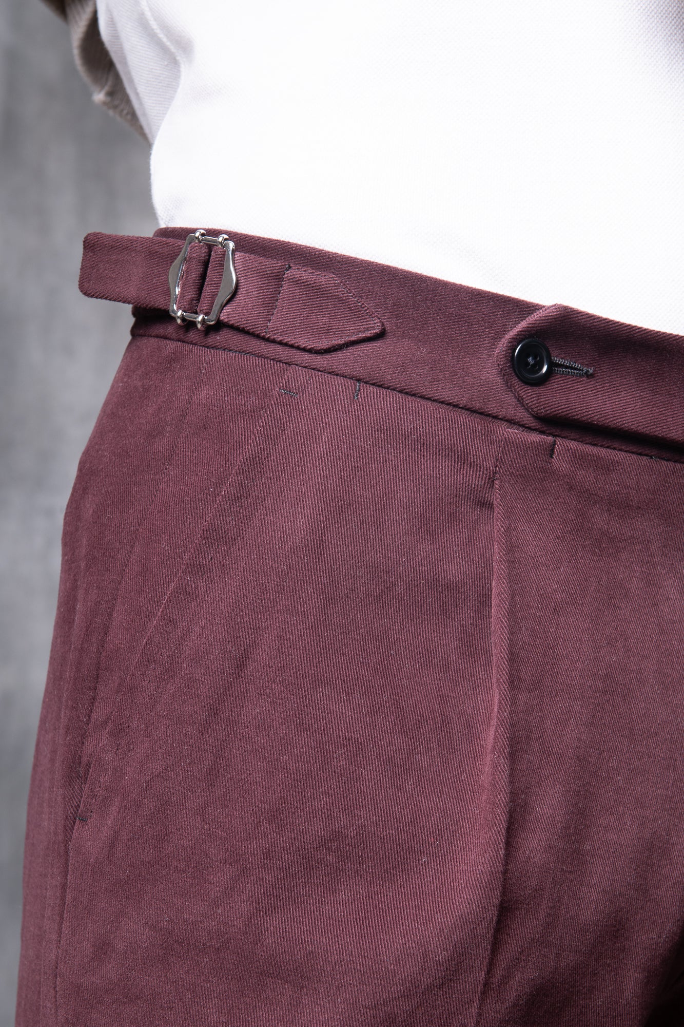 Bordeaux Cotton Biella Trousers  - Made in Italy