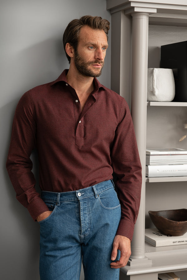 camicia in flanella, flanella italiana, camicia in flanella bordeaux, stile italiano,popover bordeaux, chemise en flanelle,flanelle italienne,chemise en flanelle bordeaux,style italien,popover bordeaux, flannel shirt,italian flannel,burgundy flannel shirt,italian style,burugndy  popover