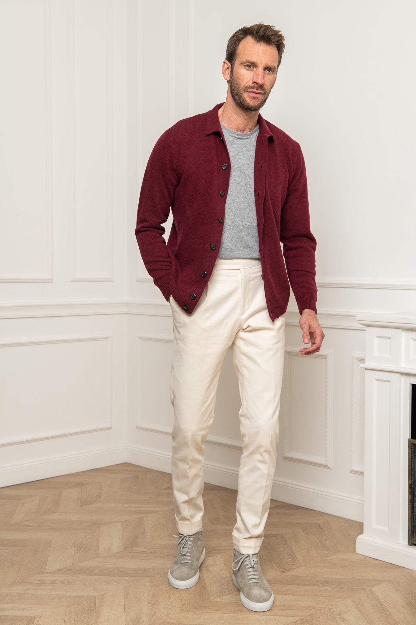 Cardigan bordeaux – Made in Italy