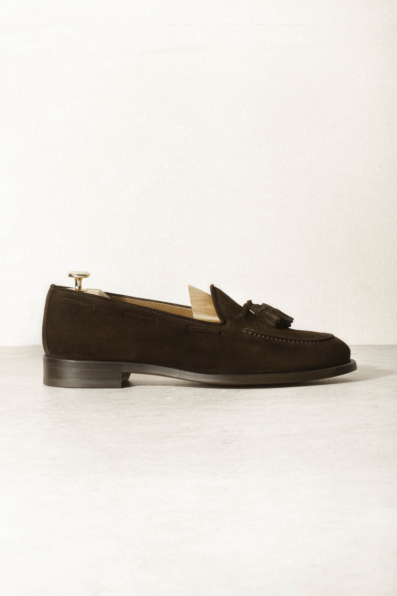 Brown suede tassel loafers - Made In Italy