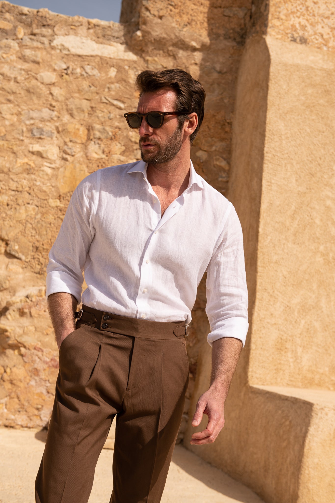 Brown cotton trousers Soragna Capsule Collection - Made in Italy