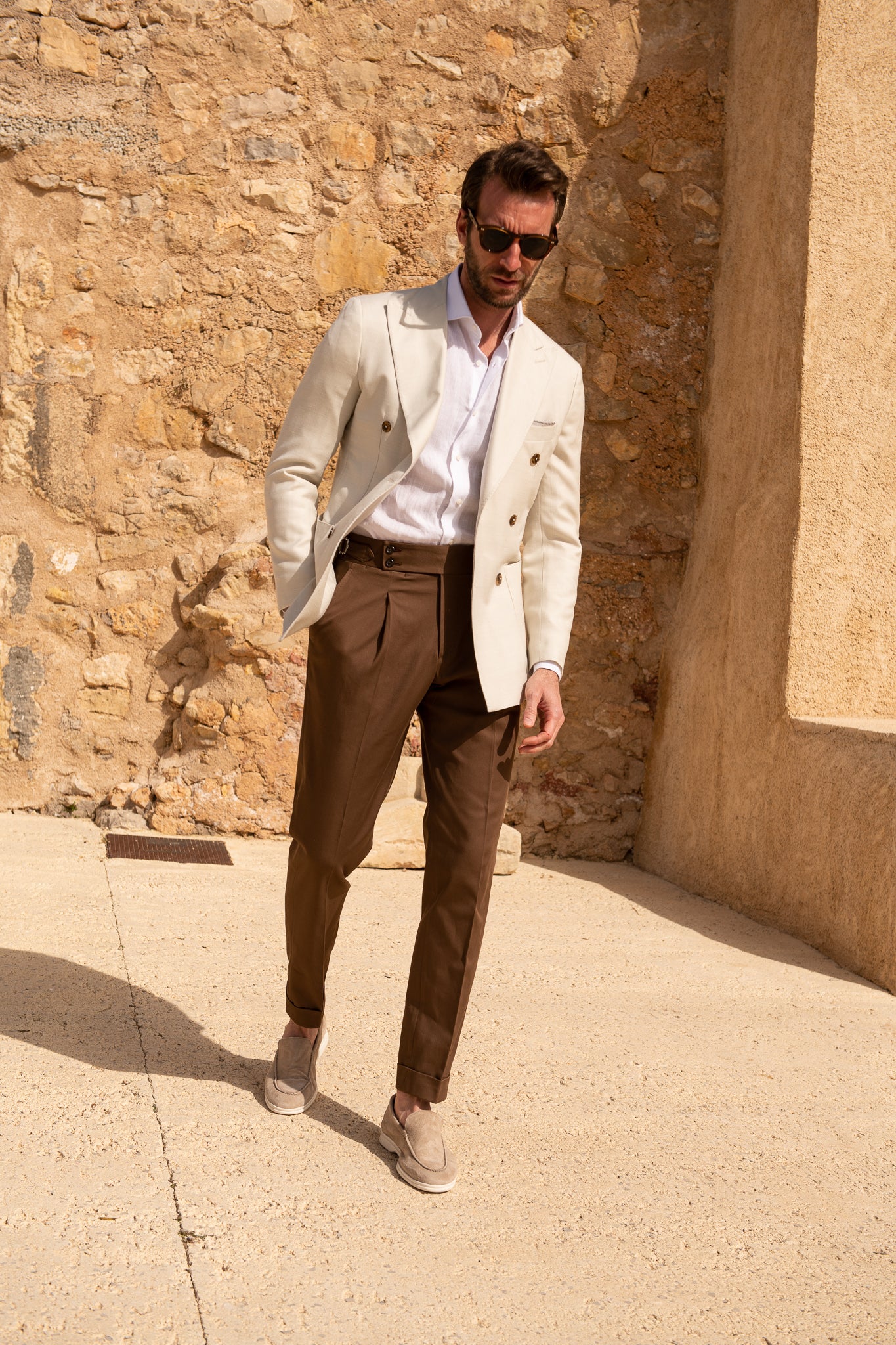 Brown cotton trousers "Soragna Capsule Collection" - Made in Italy