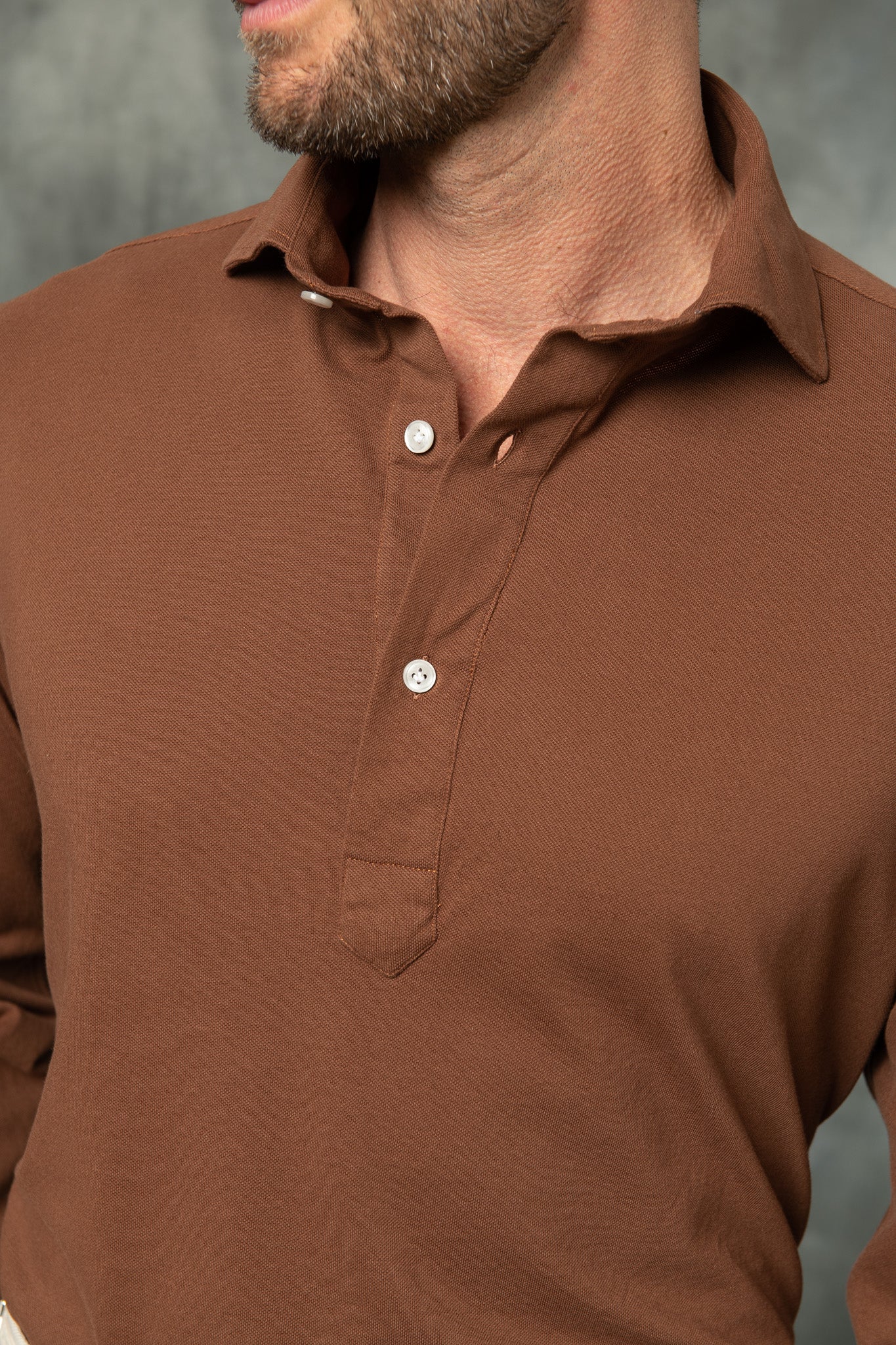 Polo popover marrone - Made in Italy