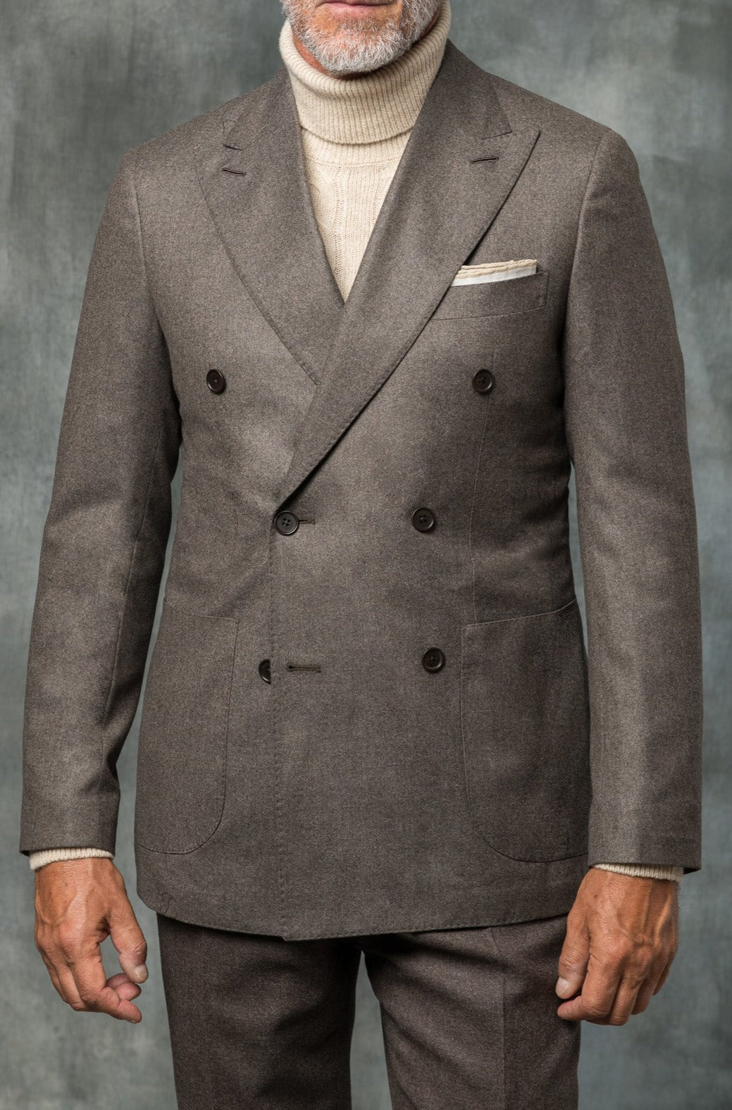 Brown double breasted suit - Made in Italy