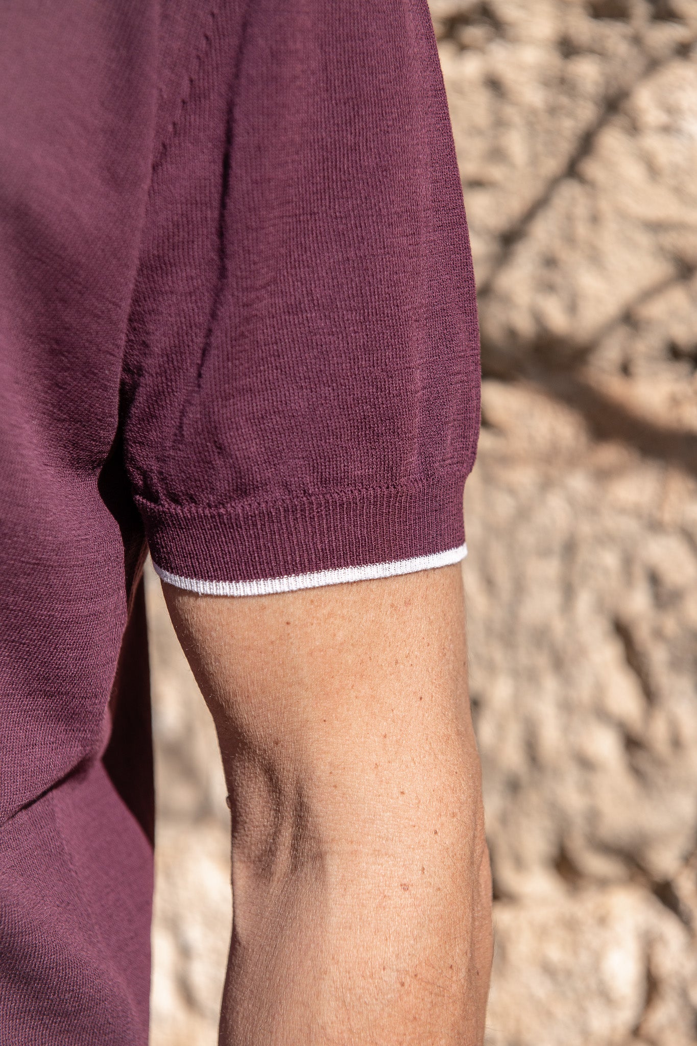 Burgundy cotton polo - Made in Italy