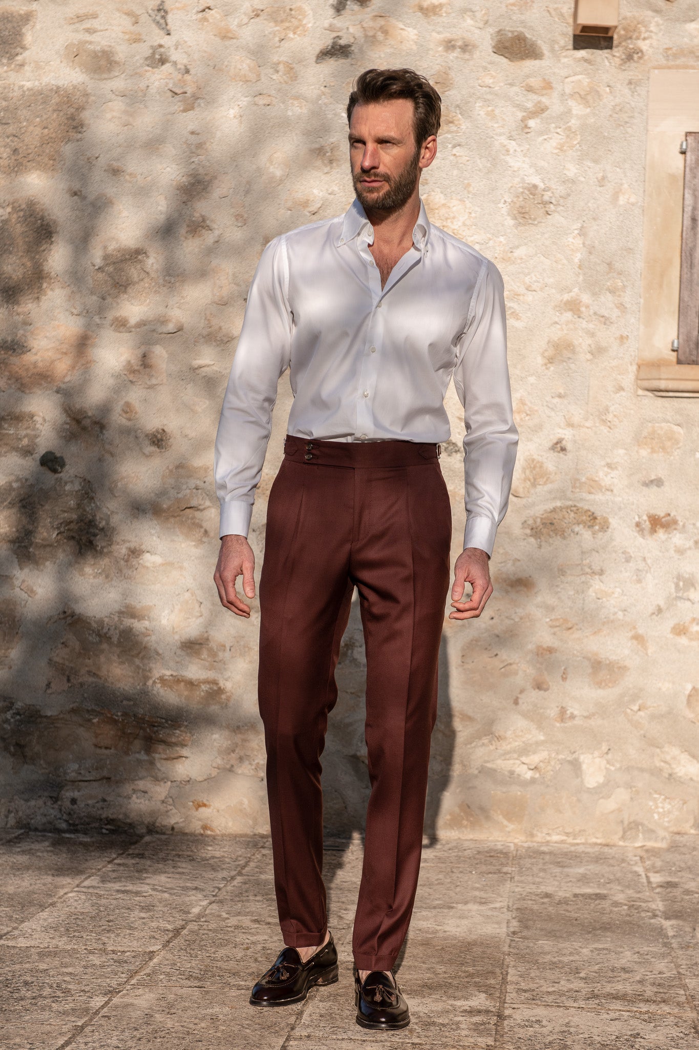 Pantalon bordeaux "Collection Capsule Soragna " - Made in Italy