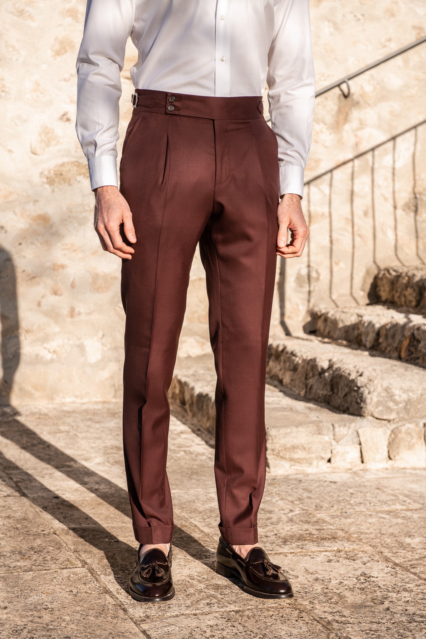 Pantalon bordeaux "Collection Capsule Soragna " - Made in Italy