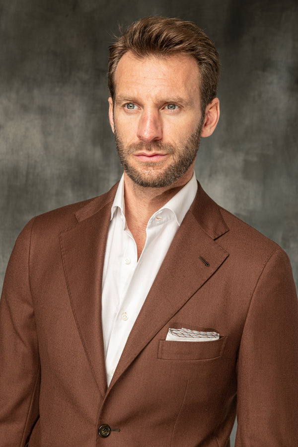 Chemise blanche en cachemire et coton - Made in Italy