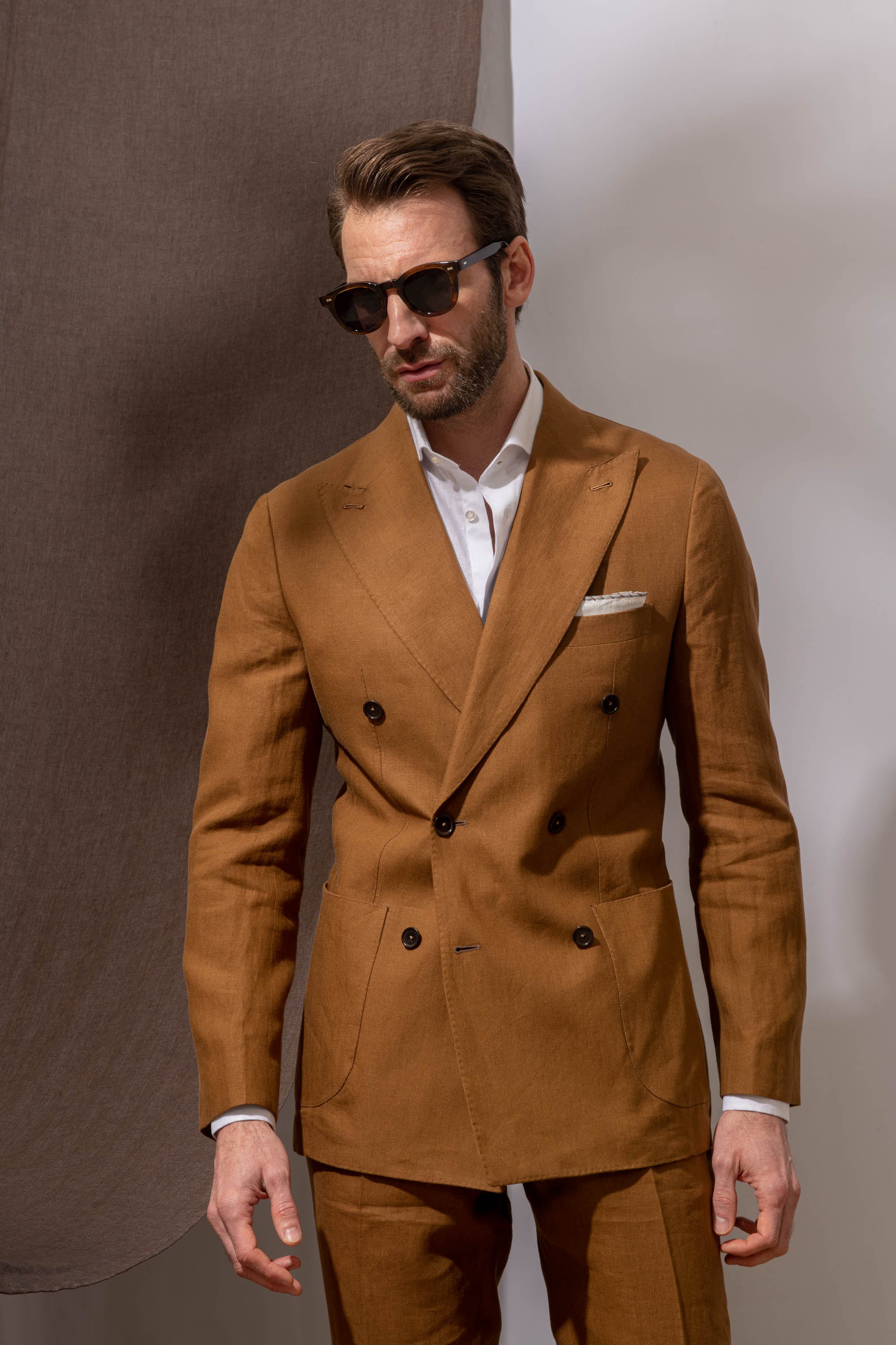 curry double breasted jacket, curry linen jacket, double breasted linen jacket, summer linen suit, linen suit for men, curry double breasted jacket, curry linen jacket for men's, double breasted linen jacket for men, men's summer linen suit,