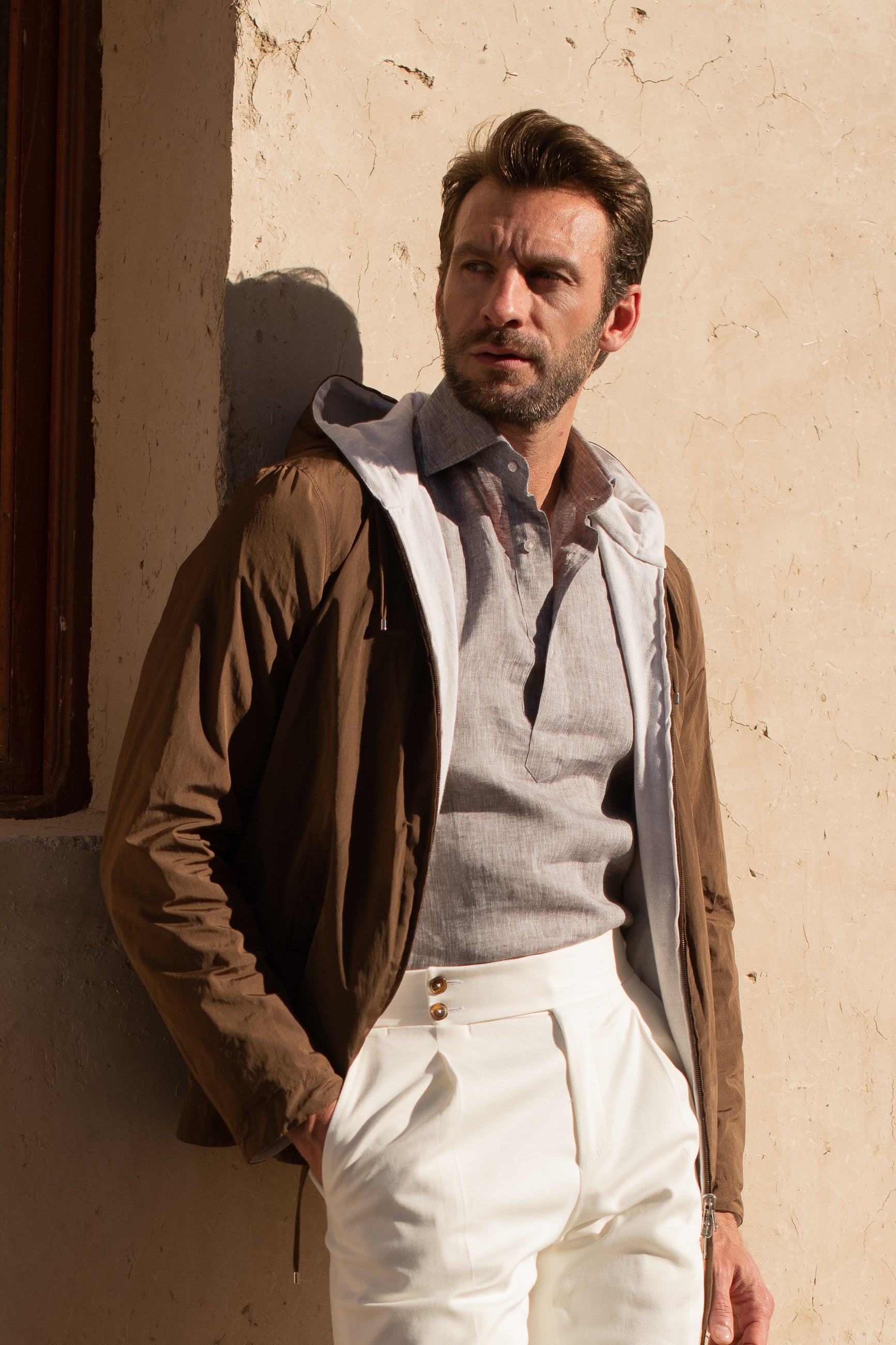 Camicia popover in lino Desert - Made in Italy