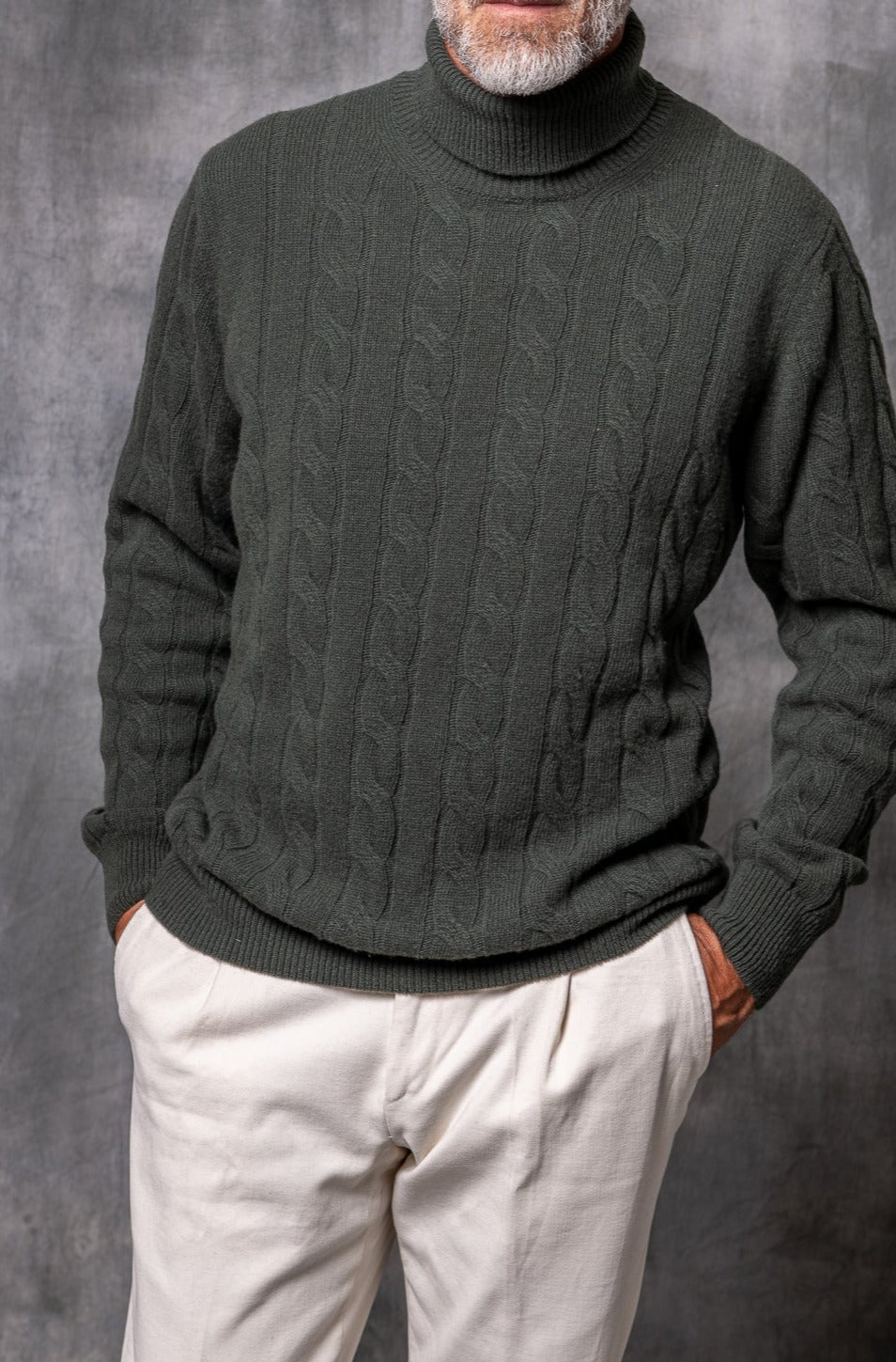 Green turtleneck – Made in Italy