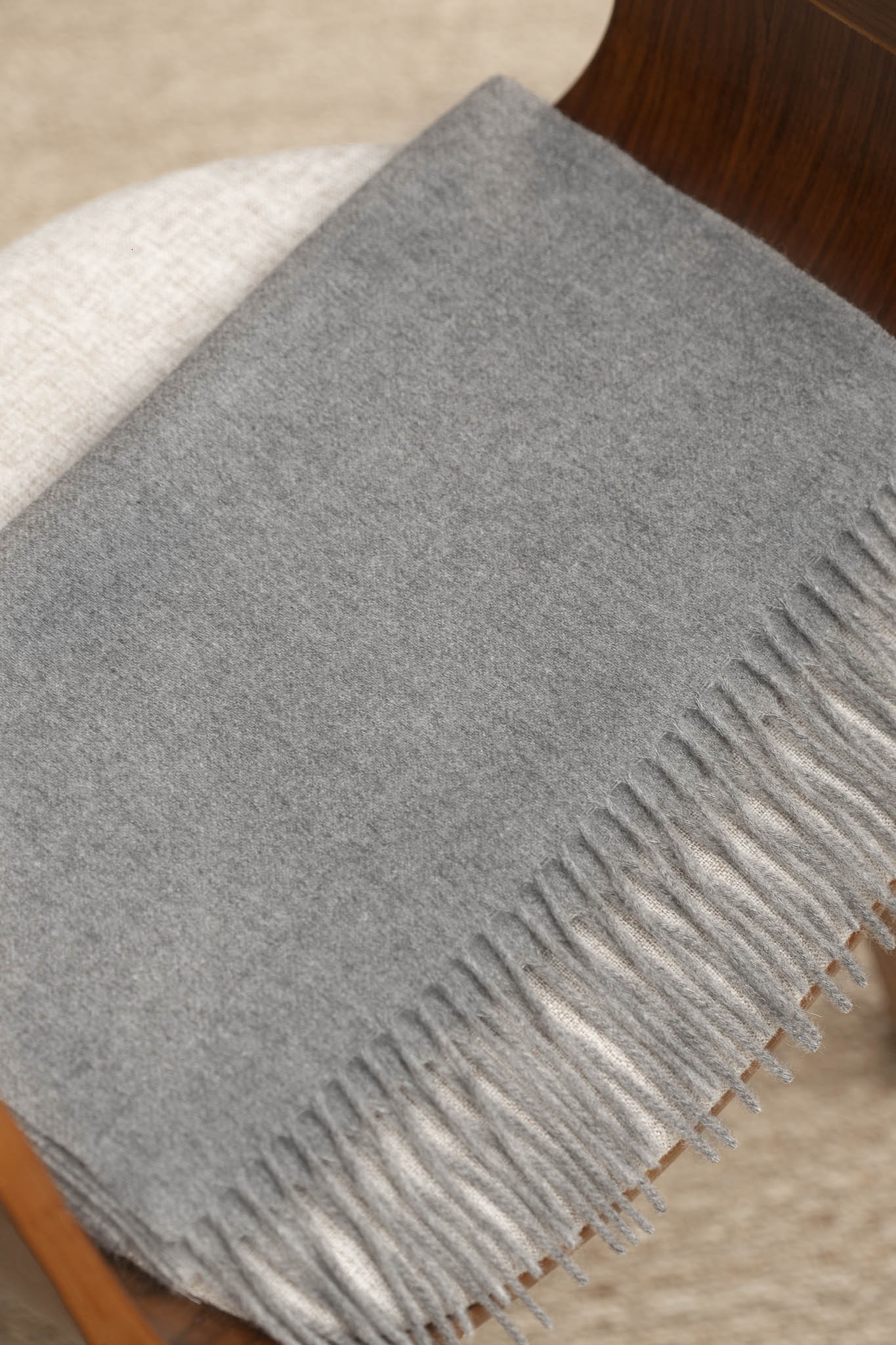 Grey cashmere scarf - Made in Italy