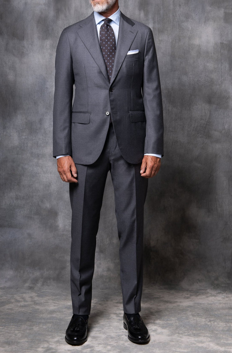 Grey full canvas suit in Loro Piana Super 150's wool - Made in Italy ...