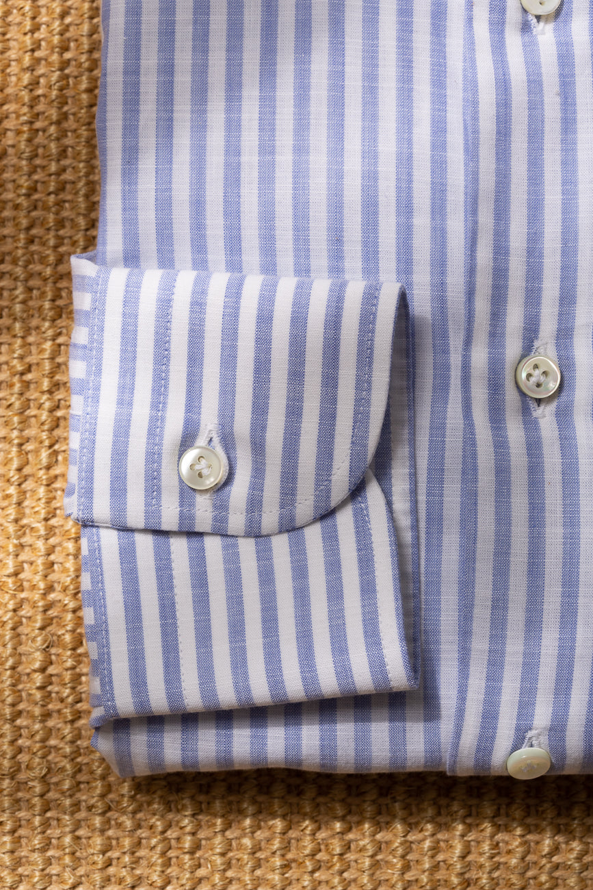 Button down light blue striped shirt ”Sartoriale collection”- Made In Italy