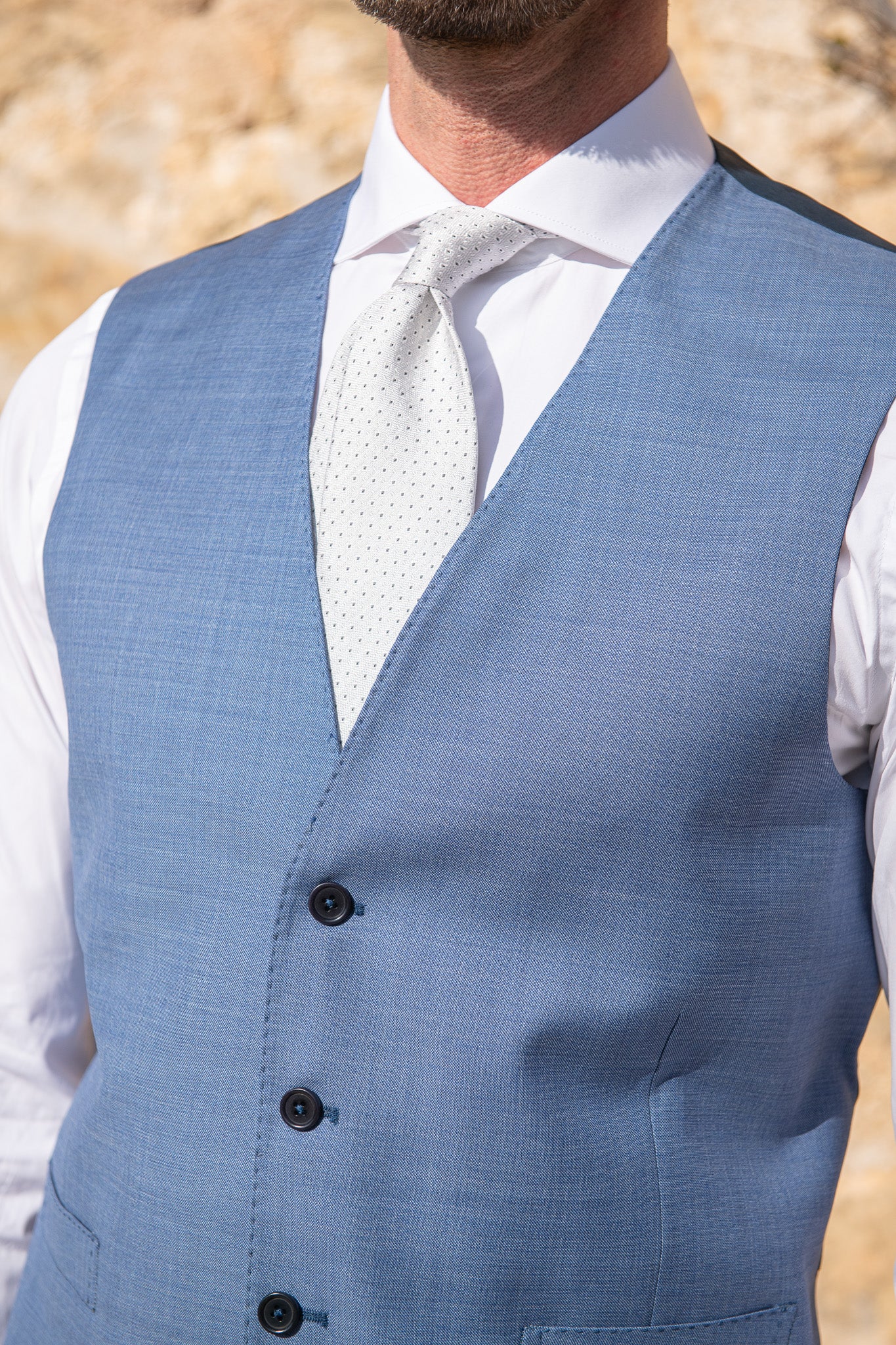 Light blue waistcoat "Made to Order" - Made in Italy