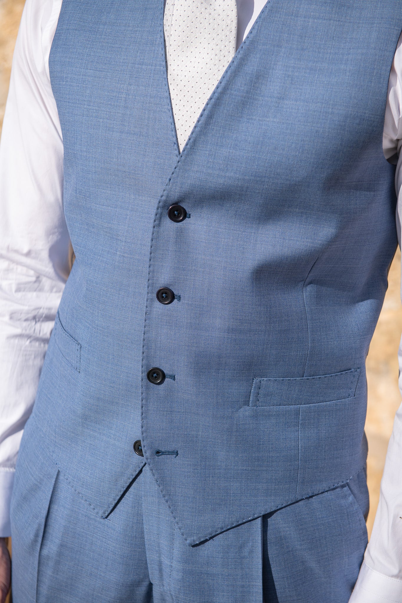 Light blue waistcoat "Made to Order" - Made in Italy
