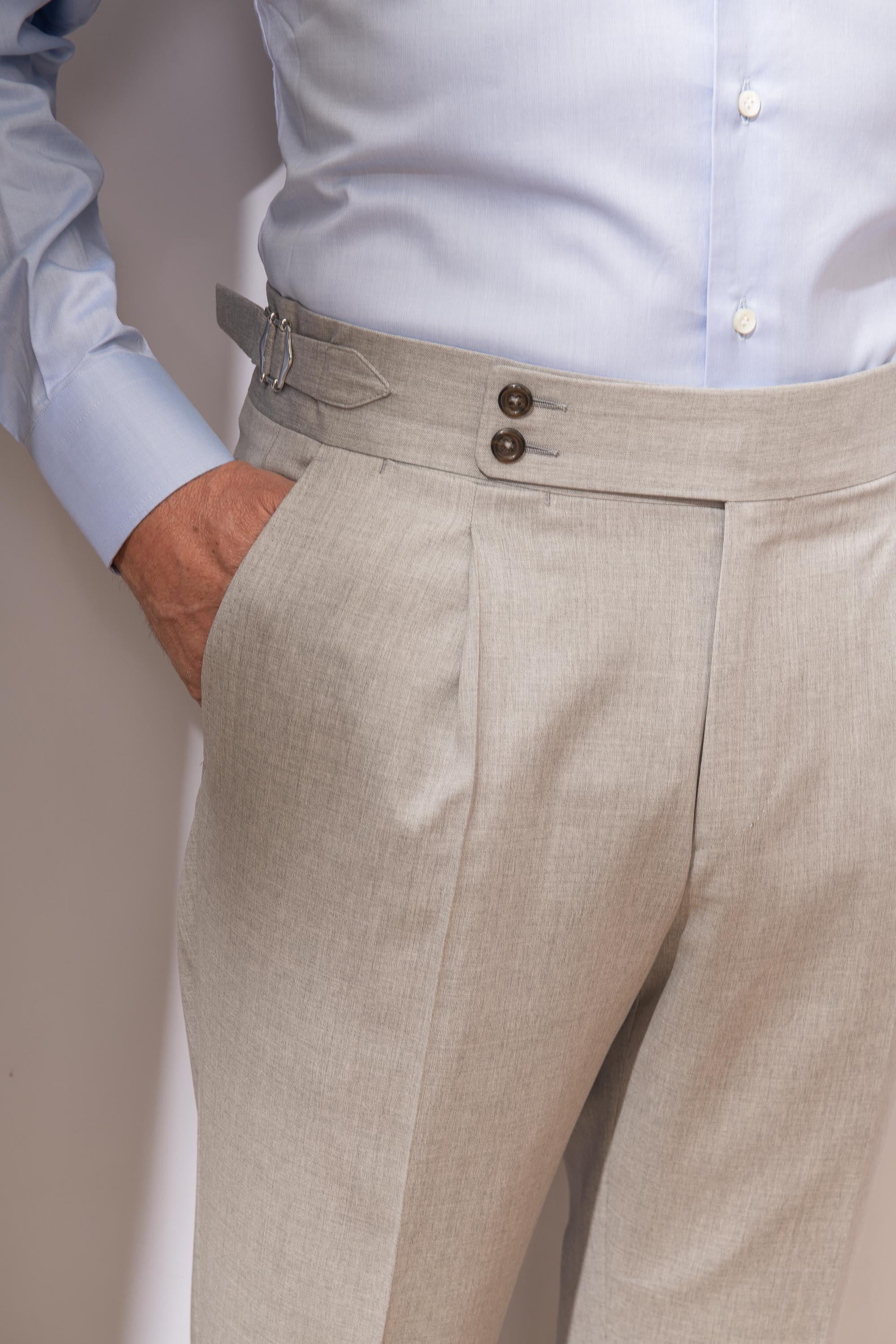 Pantaloni Grigio Chiaro " Soragna Capsule Collection" - Made in Italy