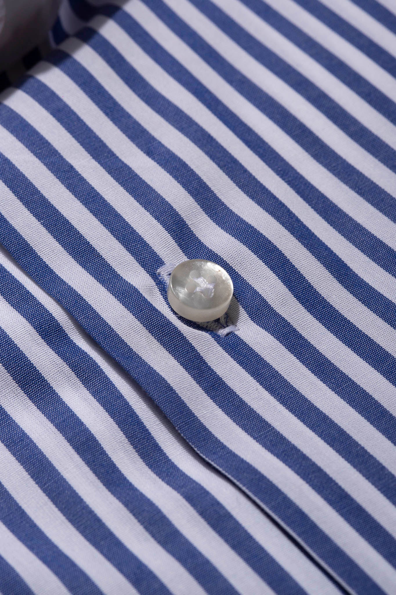 Blue striped white collar shirt Limited Edition - Made in Italy