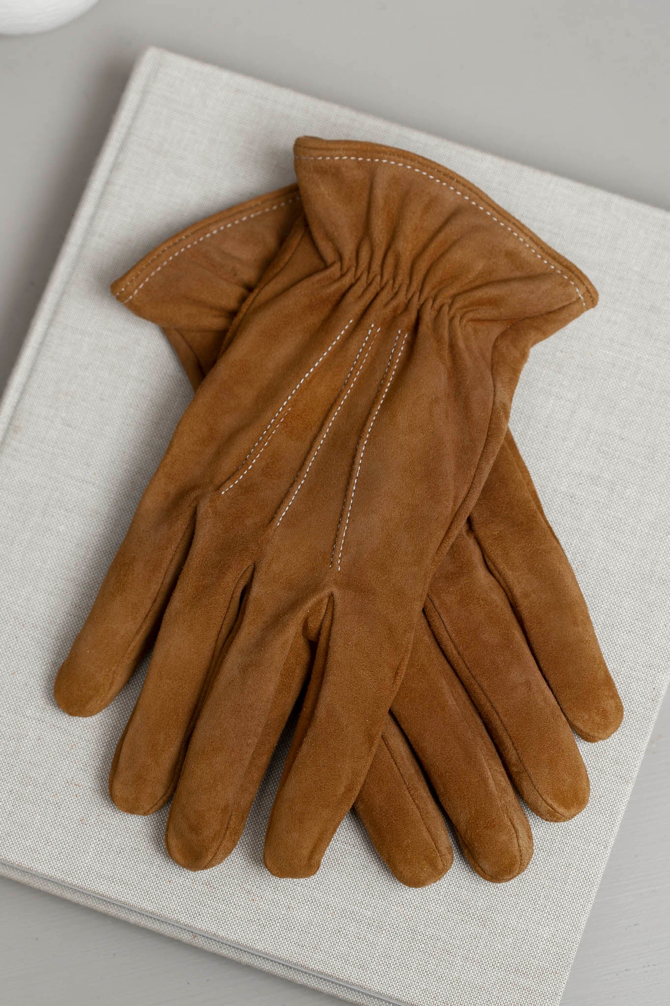 Nocciola Cashmere Lined Suede Gloves - Made in Italy