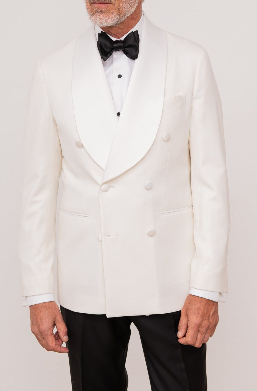 White double breasted tuxedo jacket - Made in Italy