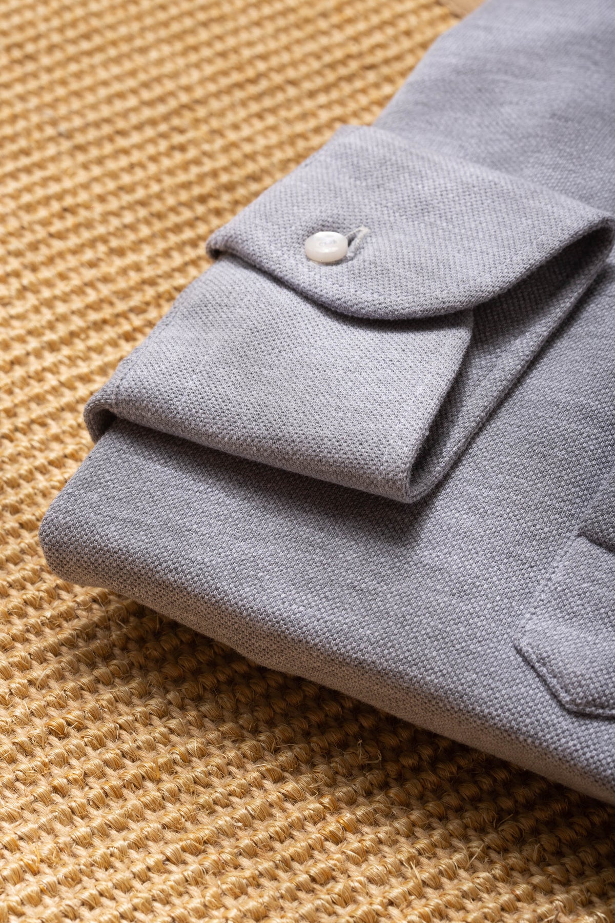 Grey popover polo shirt - Made in Italy