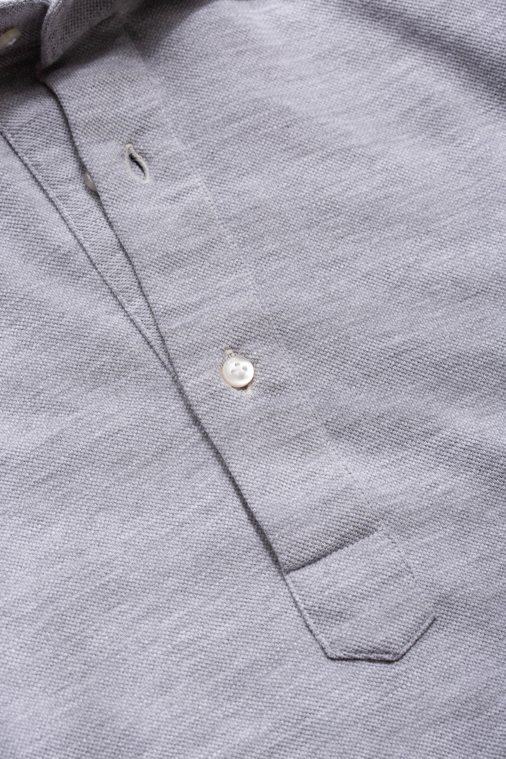 Polo grigio a mezza zip - Made in Italy